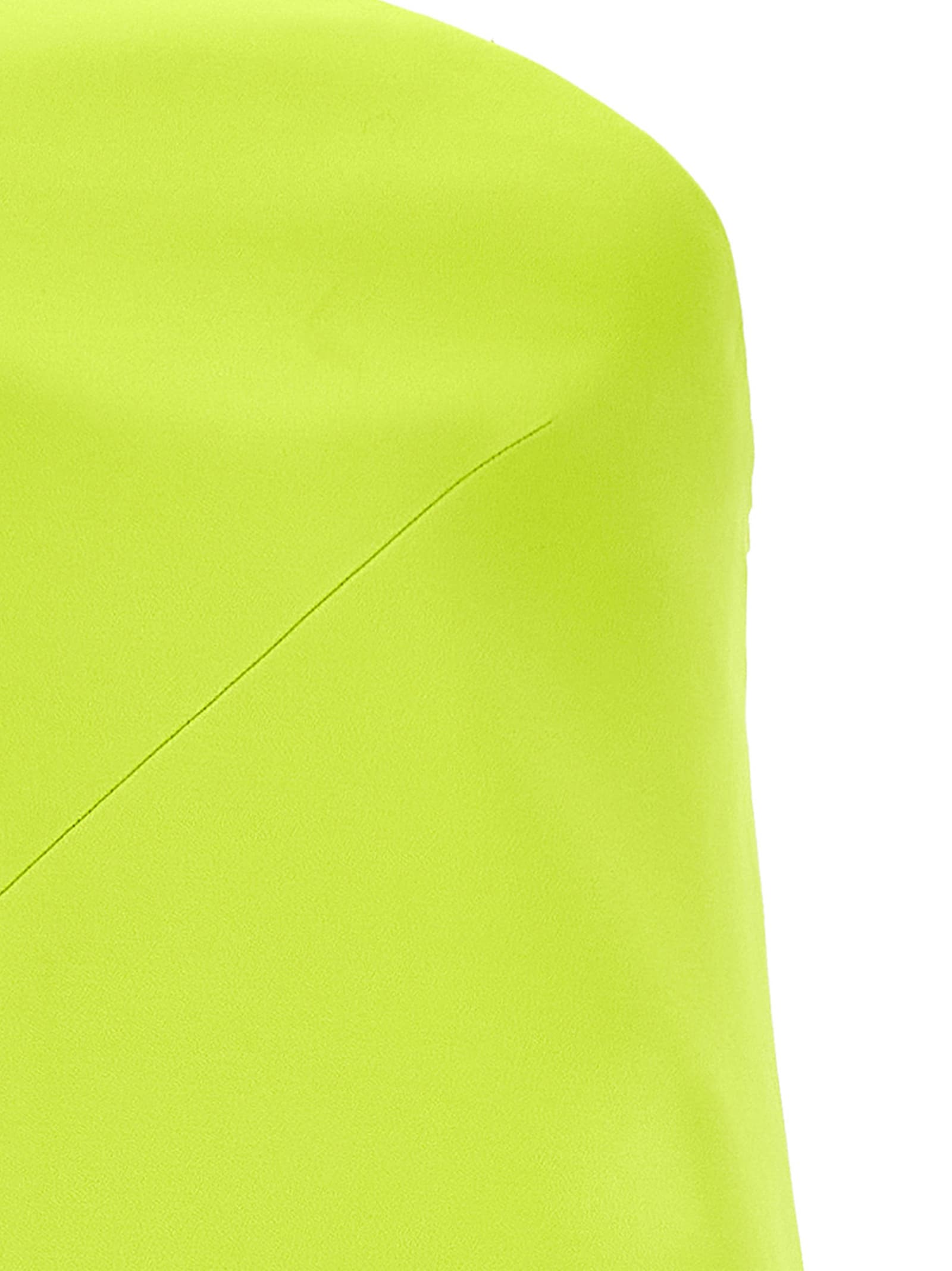 Sportmax Strapless Maxi Dress With Asymmetric Neckline And Front Slit In Green