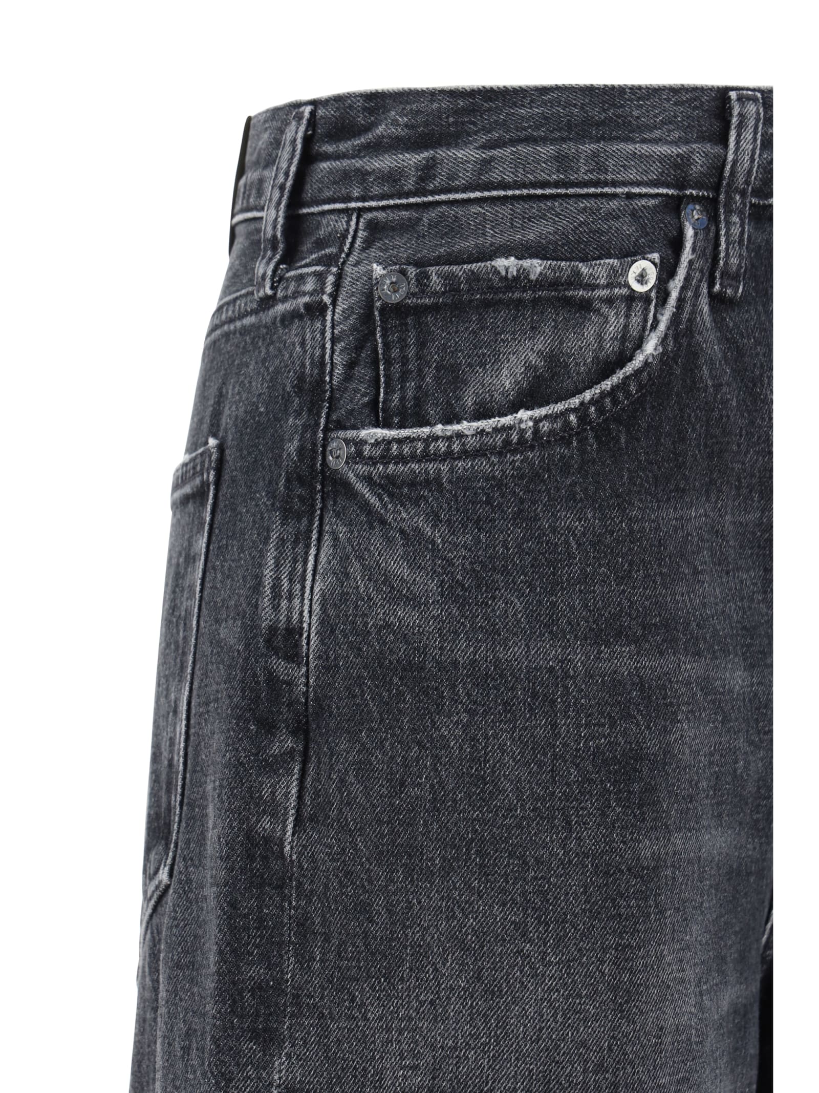 Shop Agolde Dame Jeans In Ditch (marble Black)