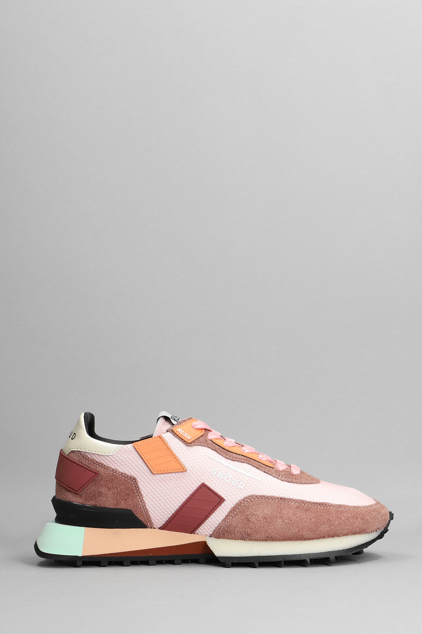 GHOUD Rush G Sneakers In Rose-pink Suede And Fabric