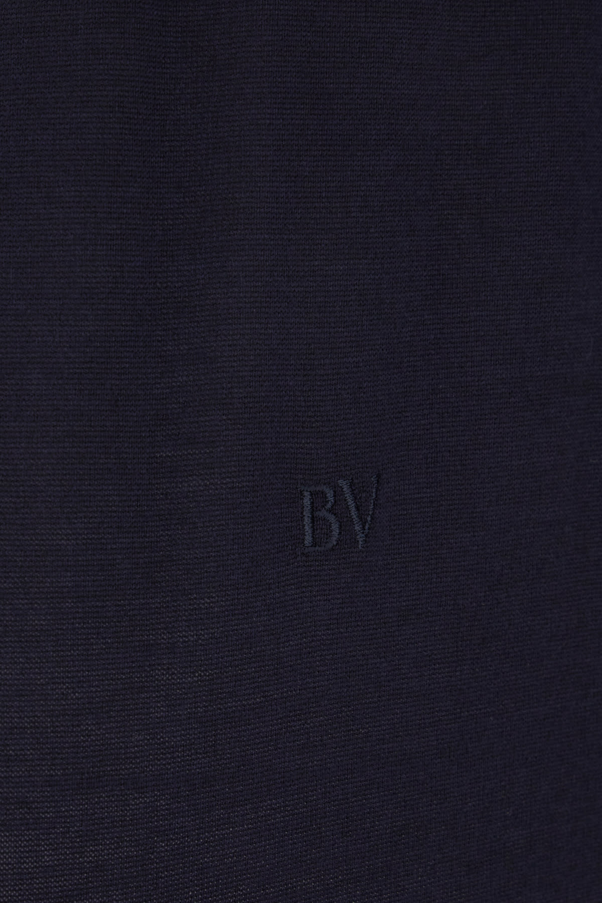 Shop Bottega Veneta Navy Blue Wool Polo Shirt