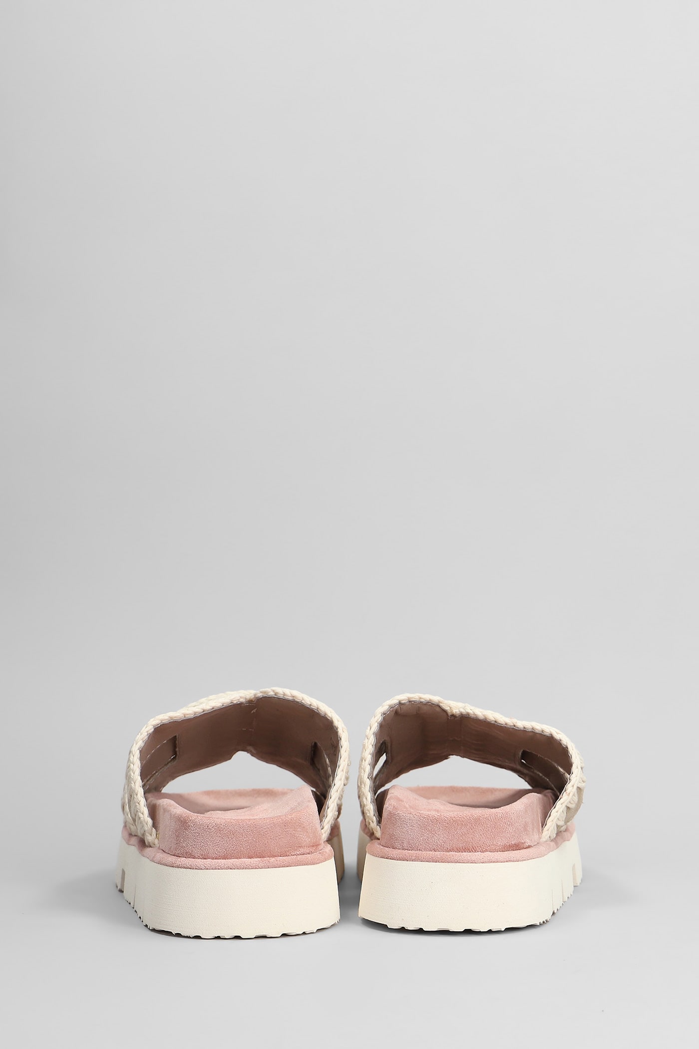 Shop Mou Bio Sandal Flats In Rose-pink Suede