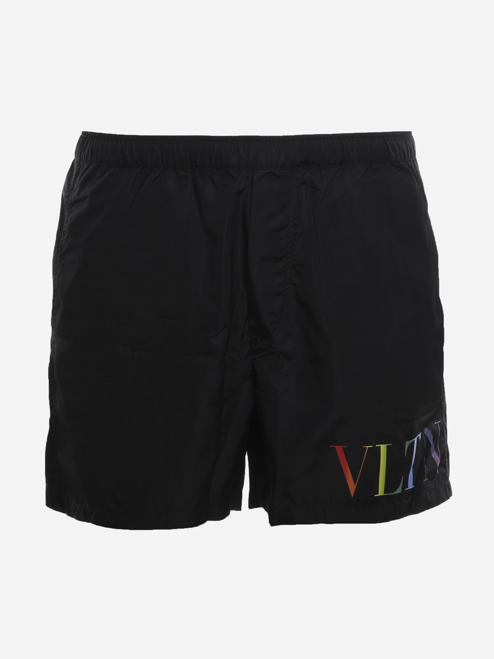 Valentino Nylon Swim Shorts With Multicolor Vltn Print