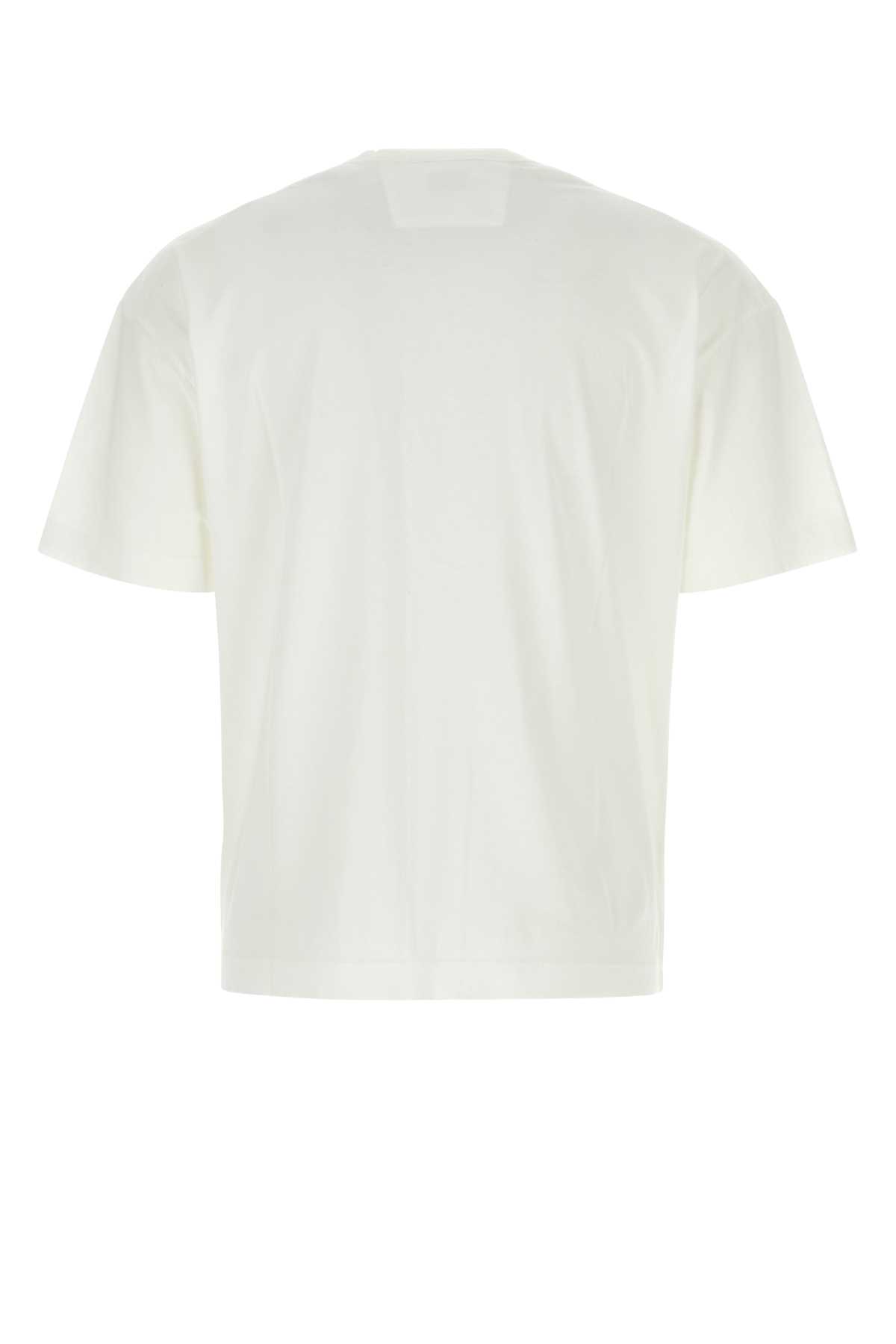 Shop C.p. Company Ivory Cotton T-shirt In Gauzewhite