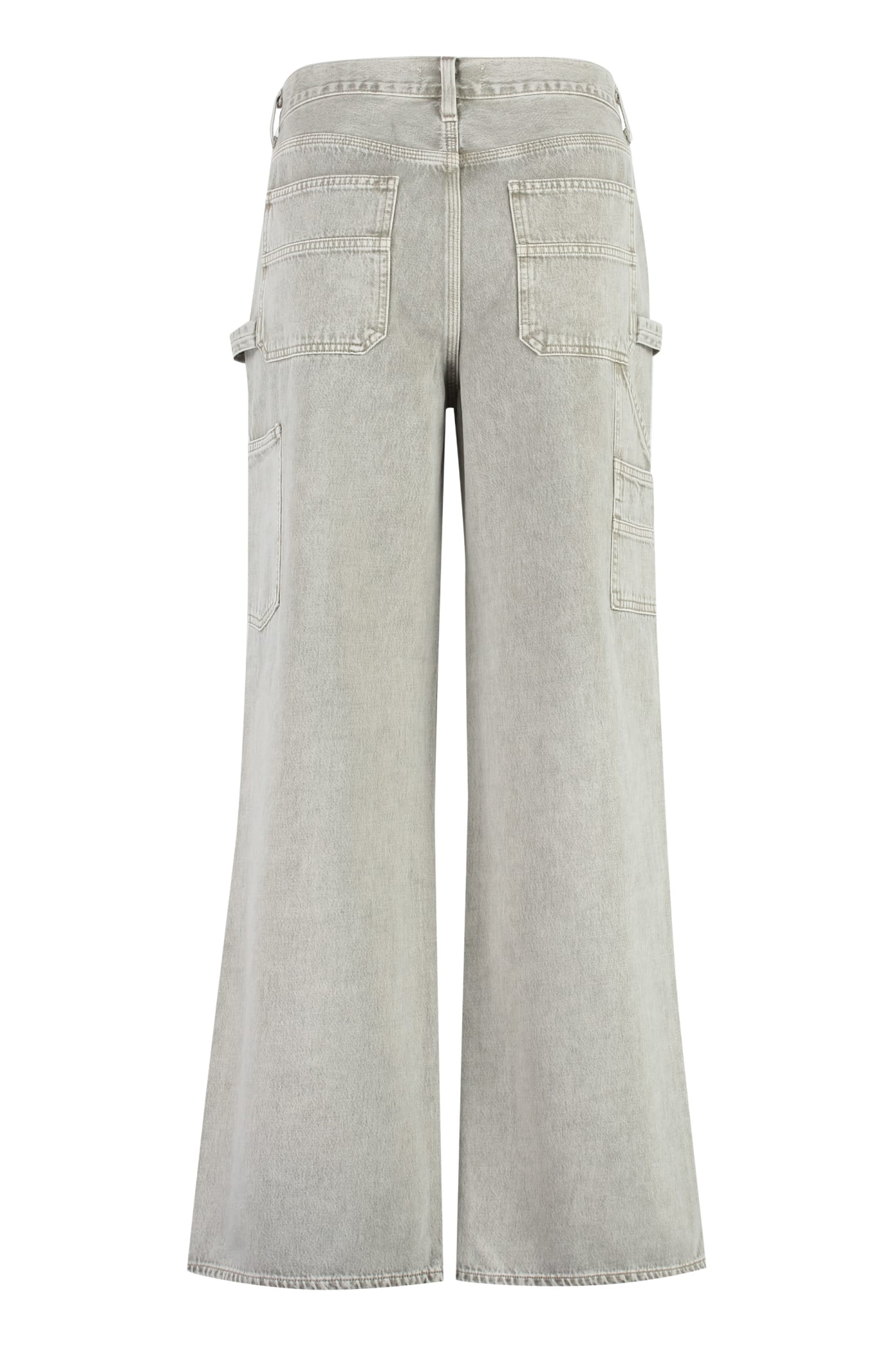 Shop Agolde Magda Carpenter Jeans In Grey
