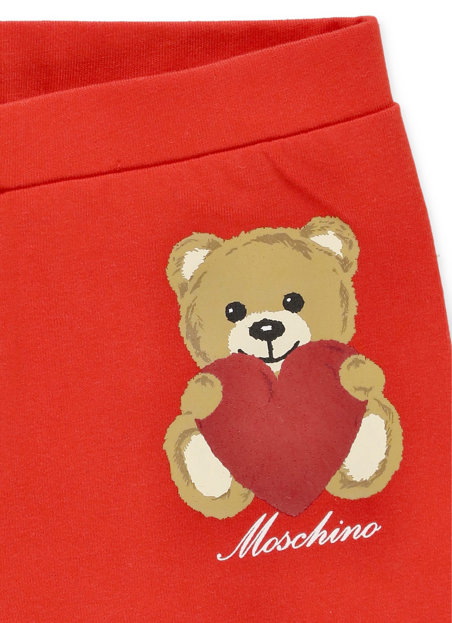 Shop Moschino Heart Teddy Bear Two-piece Set In Red