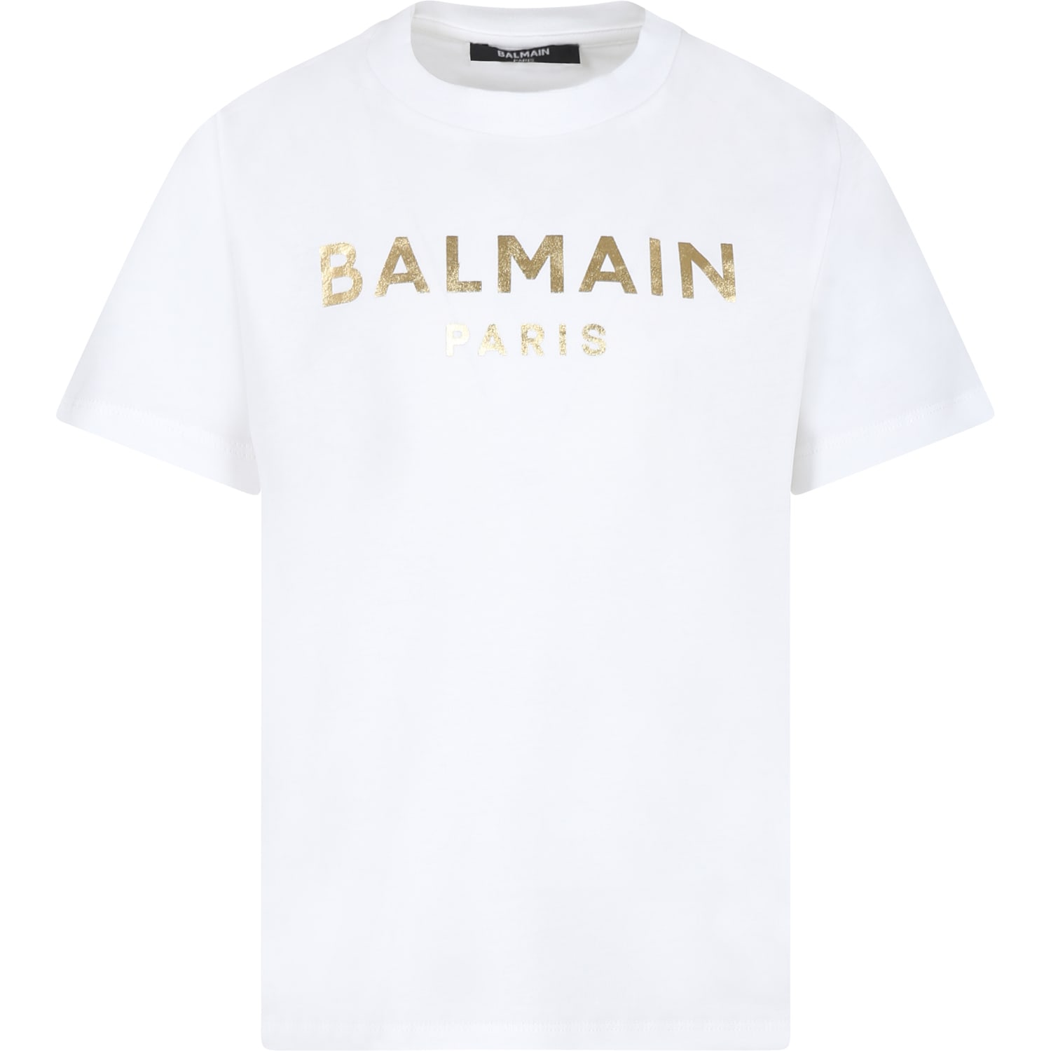 Balmain Kids' White T-shirt For Boy With Logo