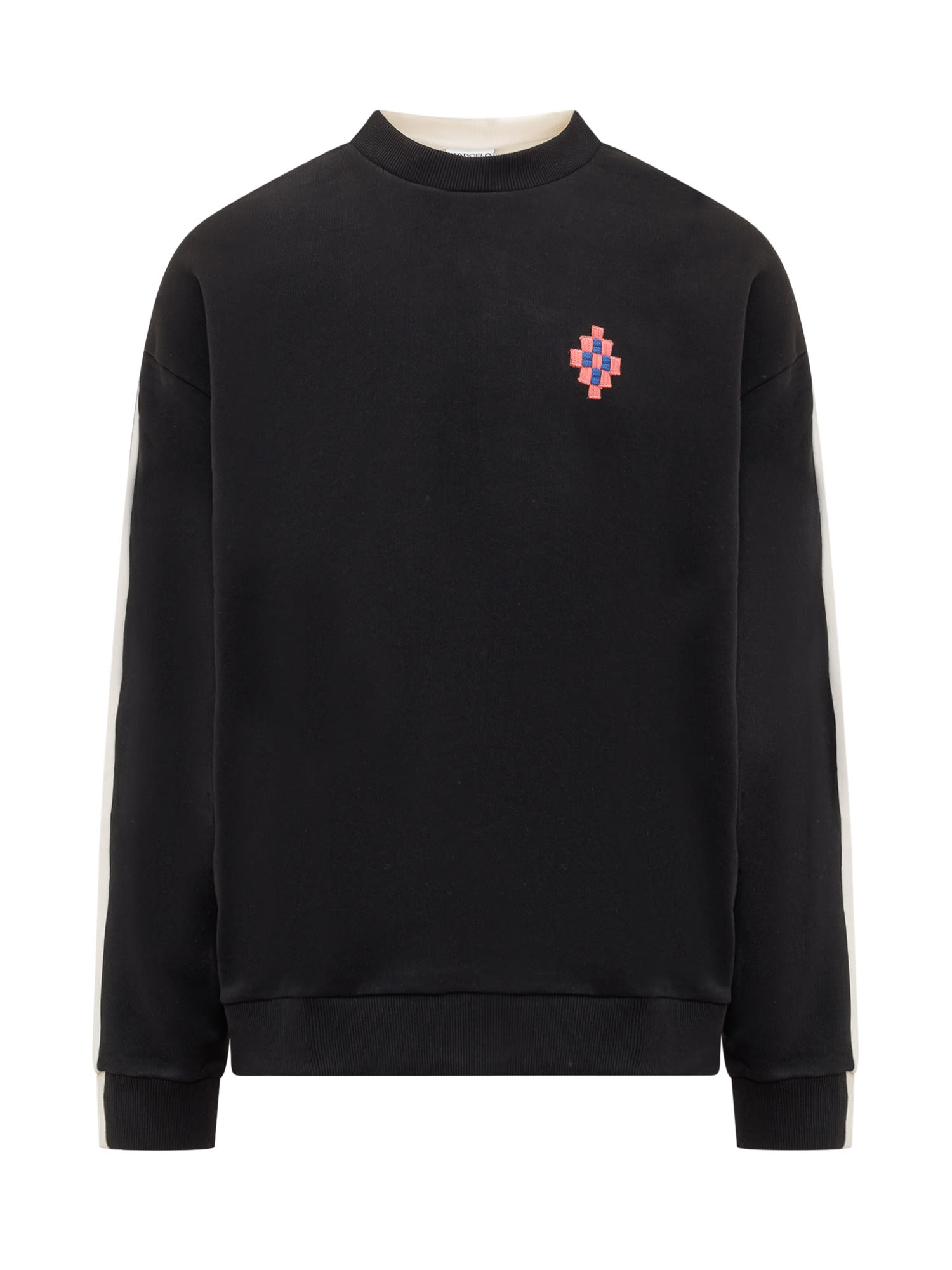 Shop Marcelo Burlon County Of Milan Cross Patch Sweatshirt In Black Ecru