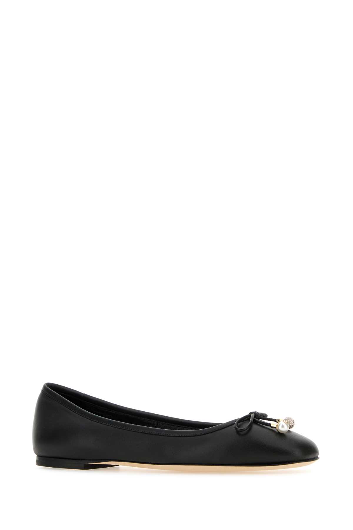 Jimmy Choo Women Black Nappa Leather Elme Ballerinas In Black