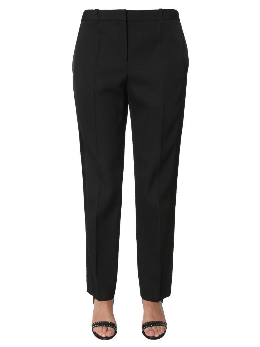 Shop Givenchy Contrasting Trim Tuxedo Trousers In Black