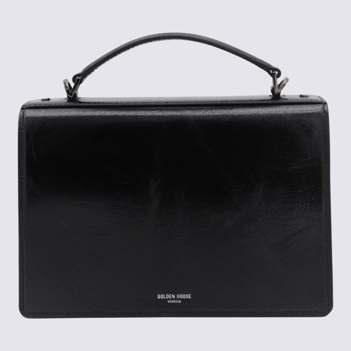 Golden Goose Wavy Leather Venezia Bag In Black