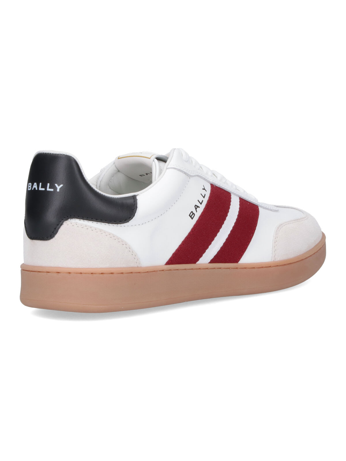 Bally Retro Crest Leather Striped Sneakers In White