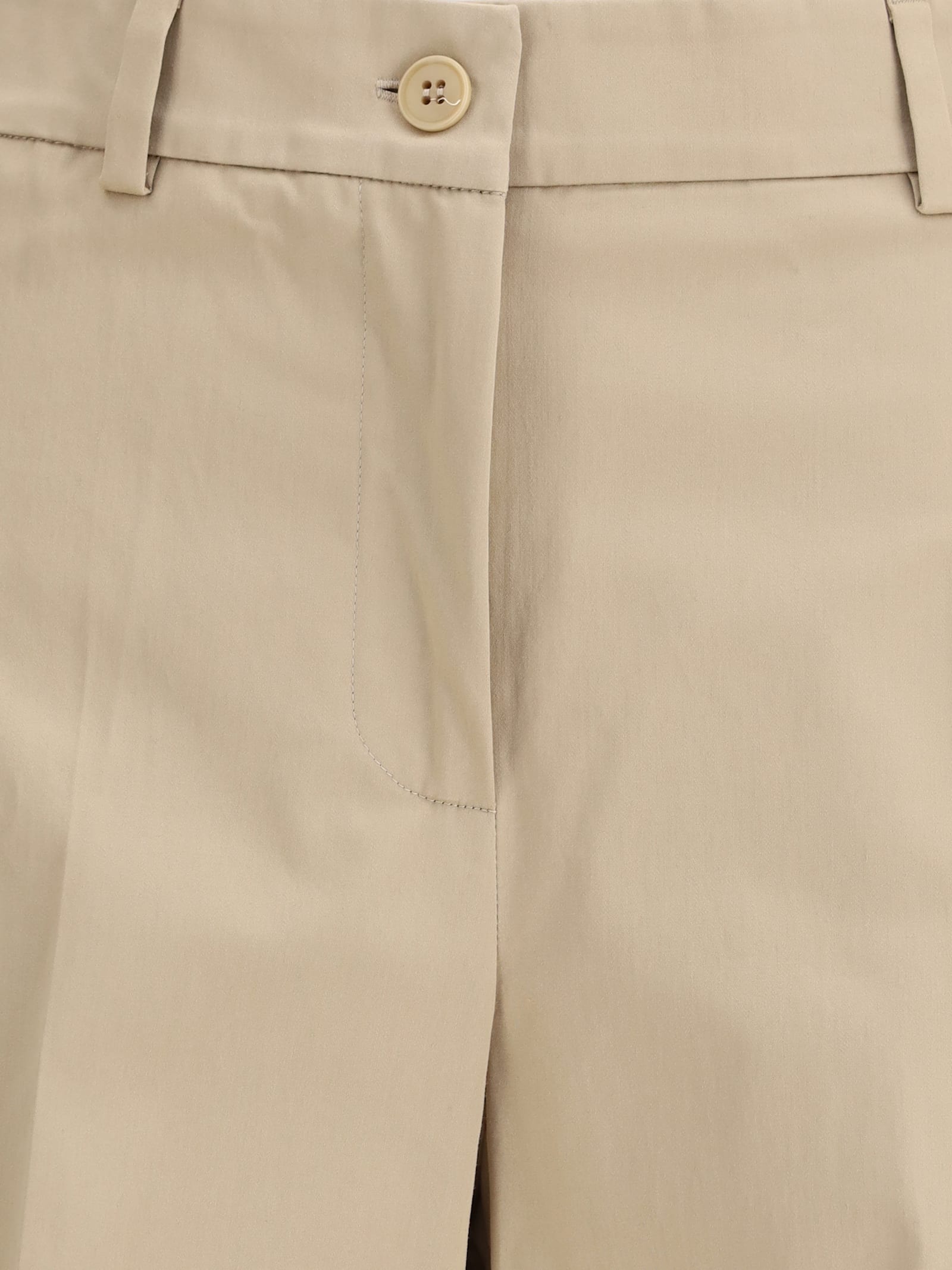 Weekend Max Mara Urial Cropped Trousers In Cotton Satin In Neutral
