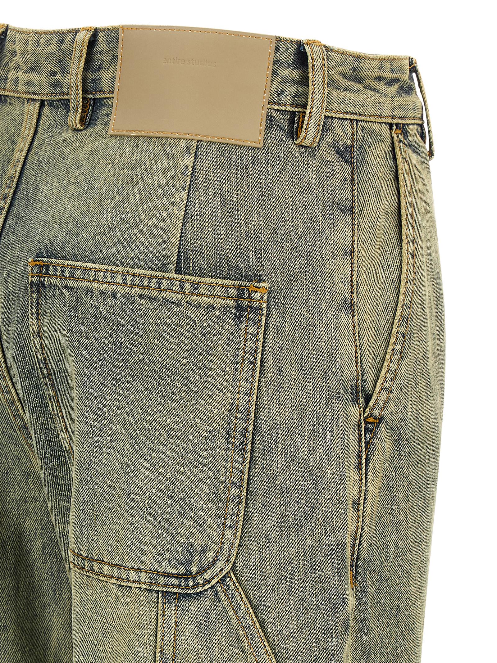 Entire Studios Cuff Surface Wave Jeans Yellow In Multi