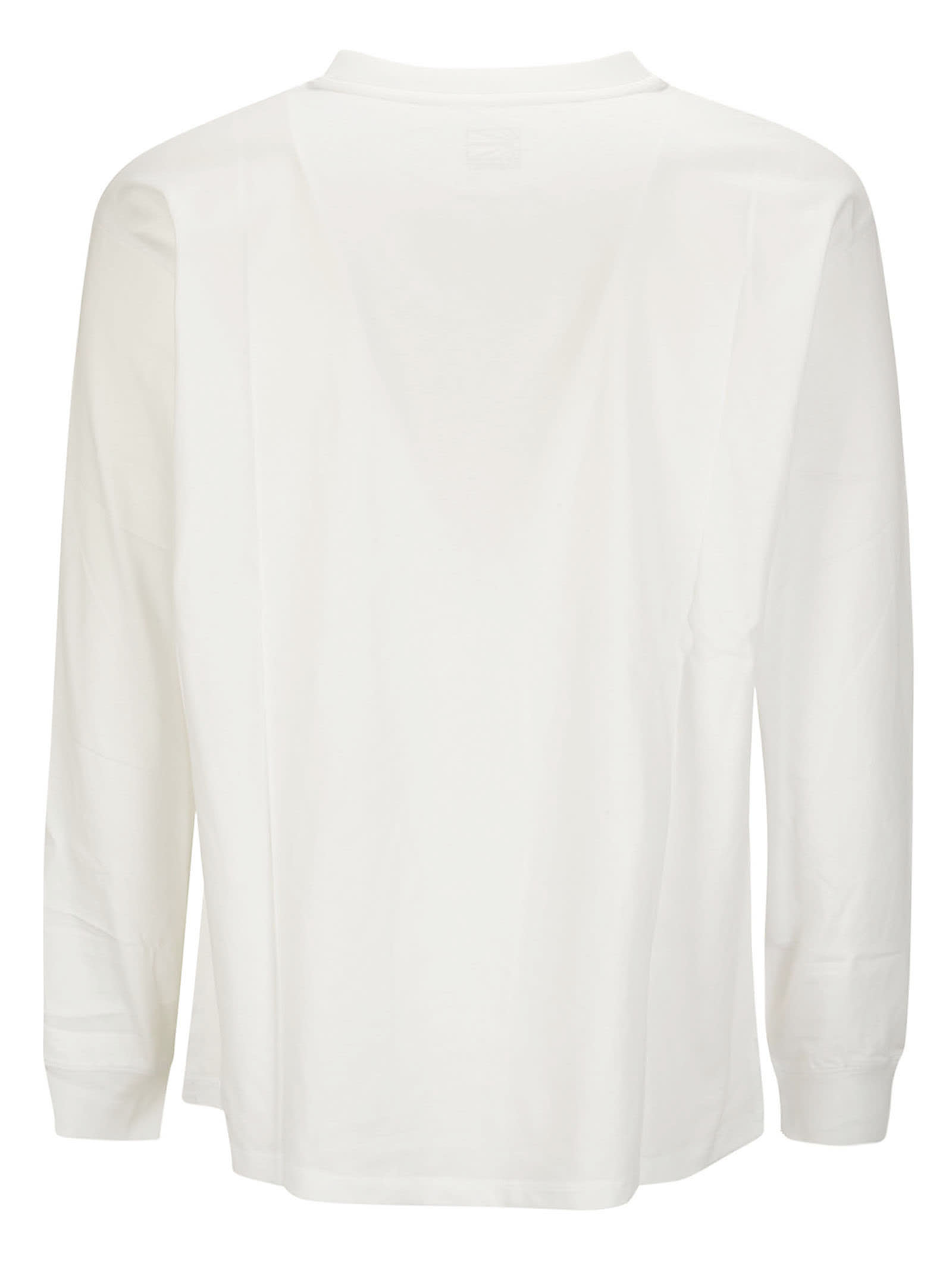 Shop Paccbet Men Pocket Tag Long Sleeve Tee Shirt Knit In White
