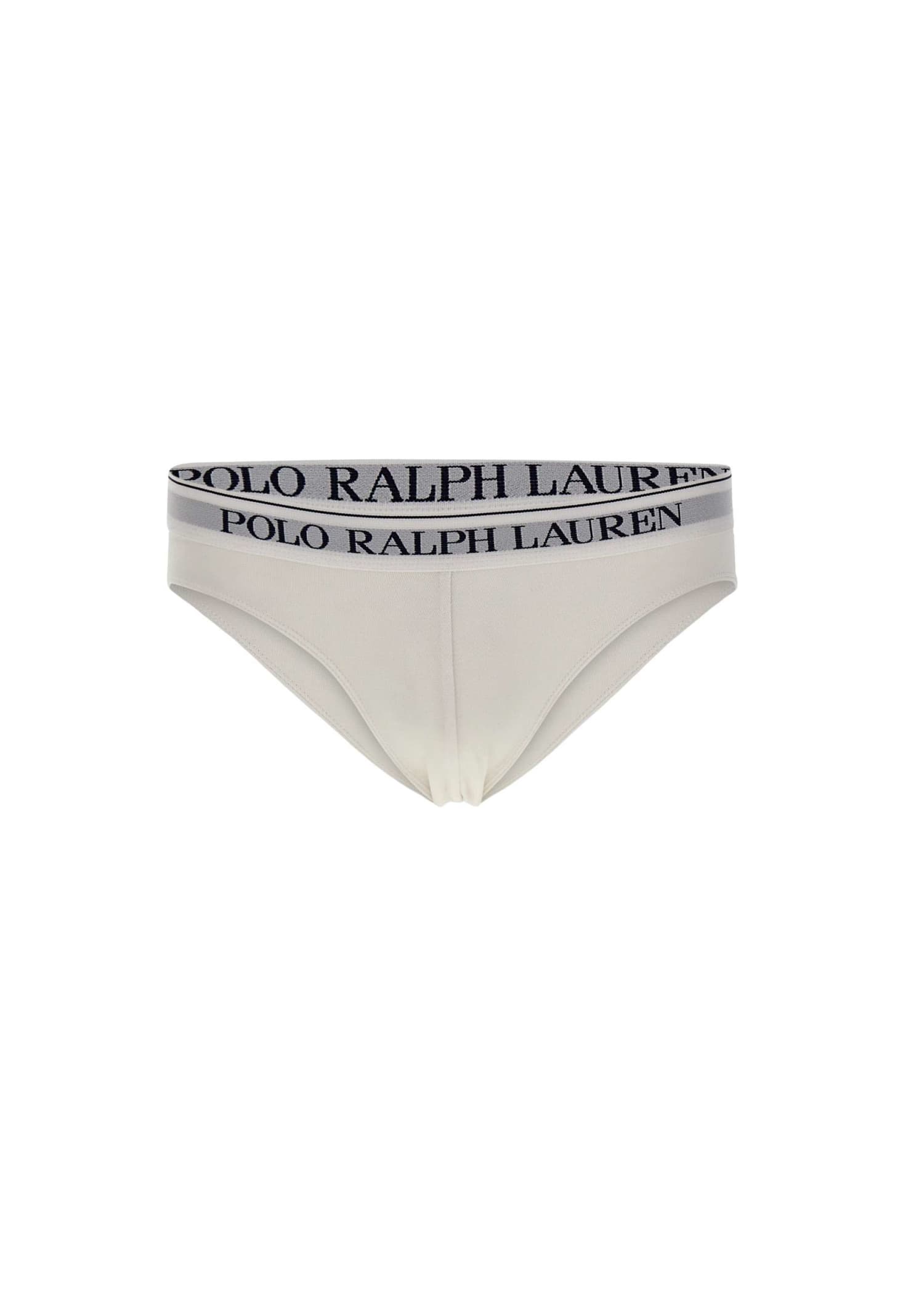 Polo Ralph Lauren Logo Band Three-pack Briefs In White