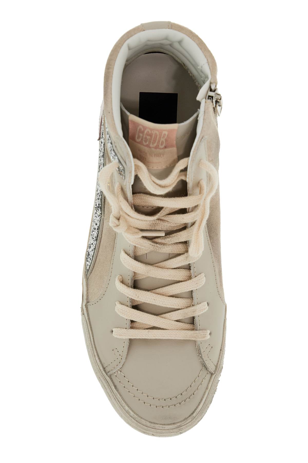 Shop Golden Goose Slide Sneakers In Seedpearl/grey Morn/orchid Hush/silver