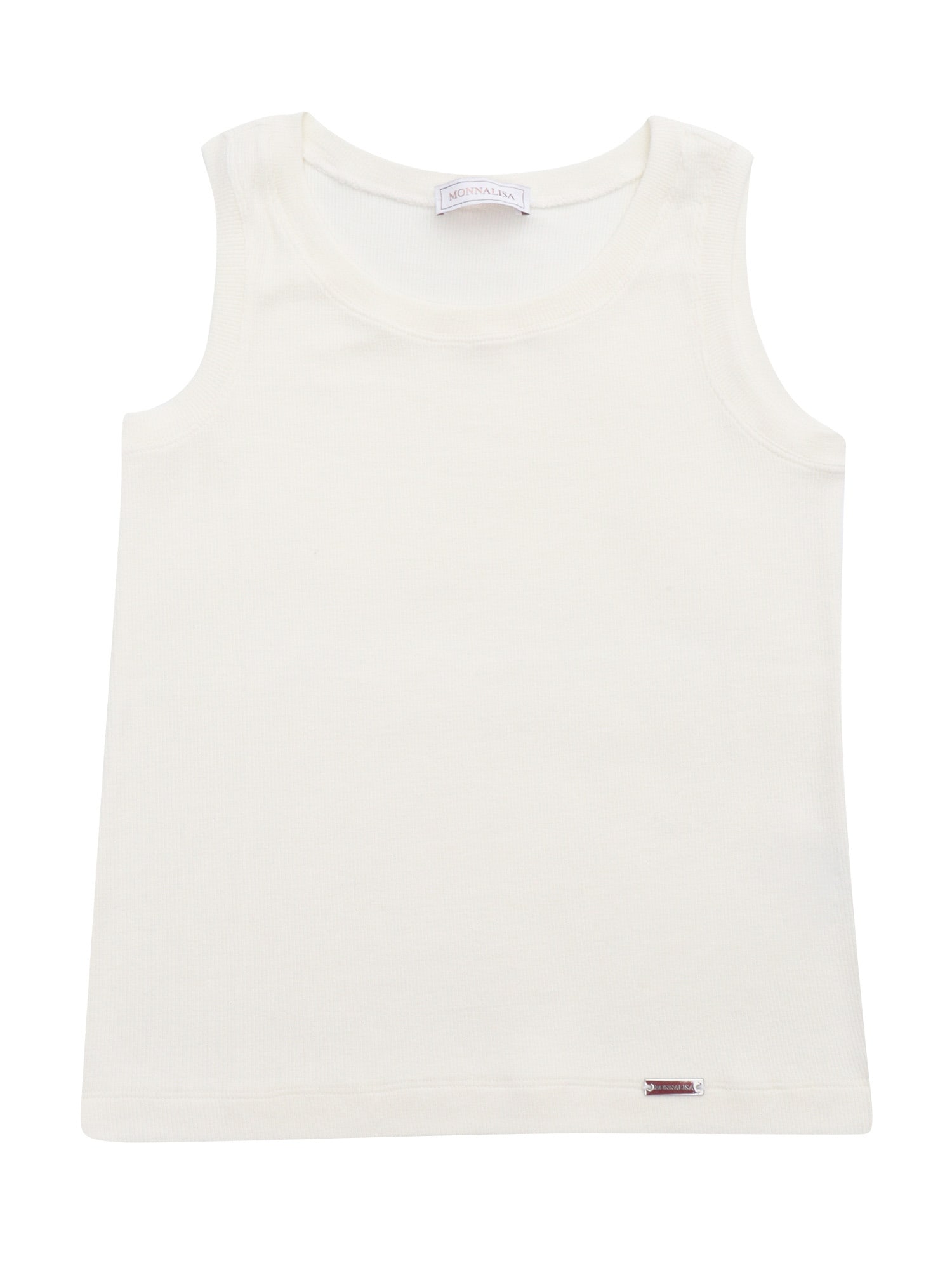 Monnalisa Fine-ribbed Tank Top In White