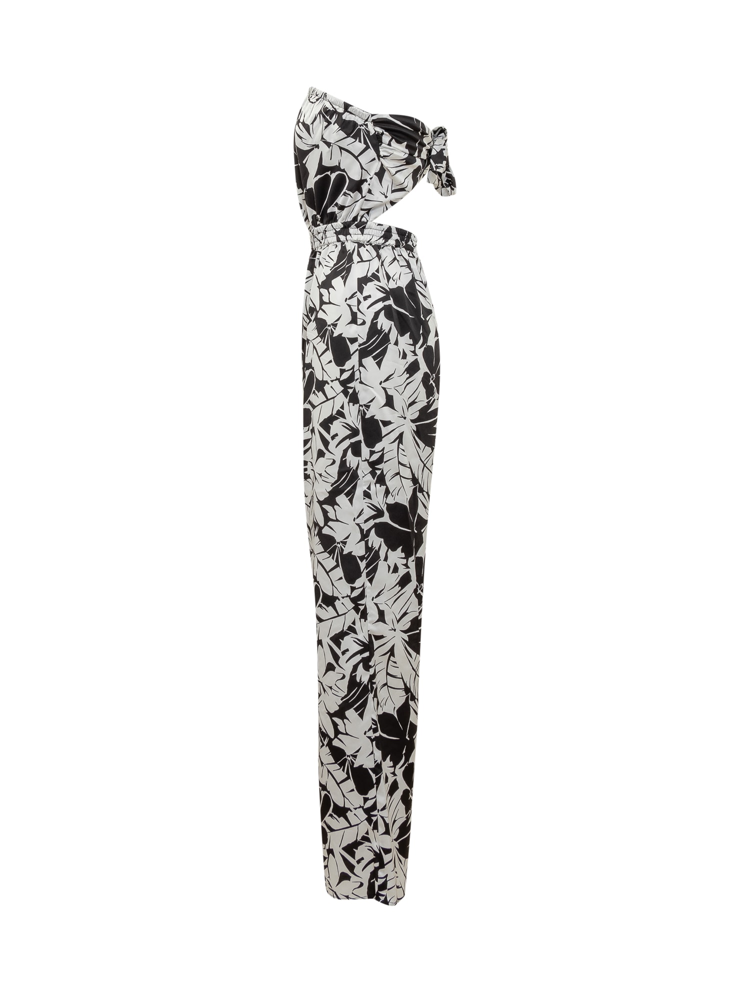 Shop Michael Michael Kors Palm Tie Jumpsuit In Black/white