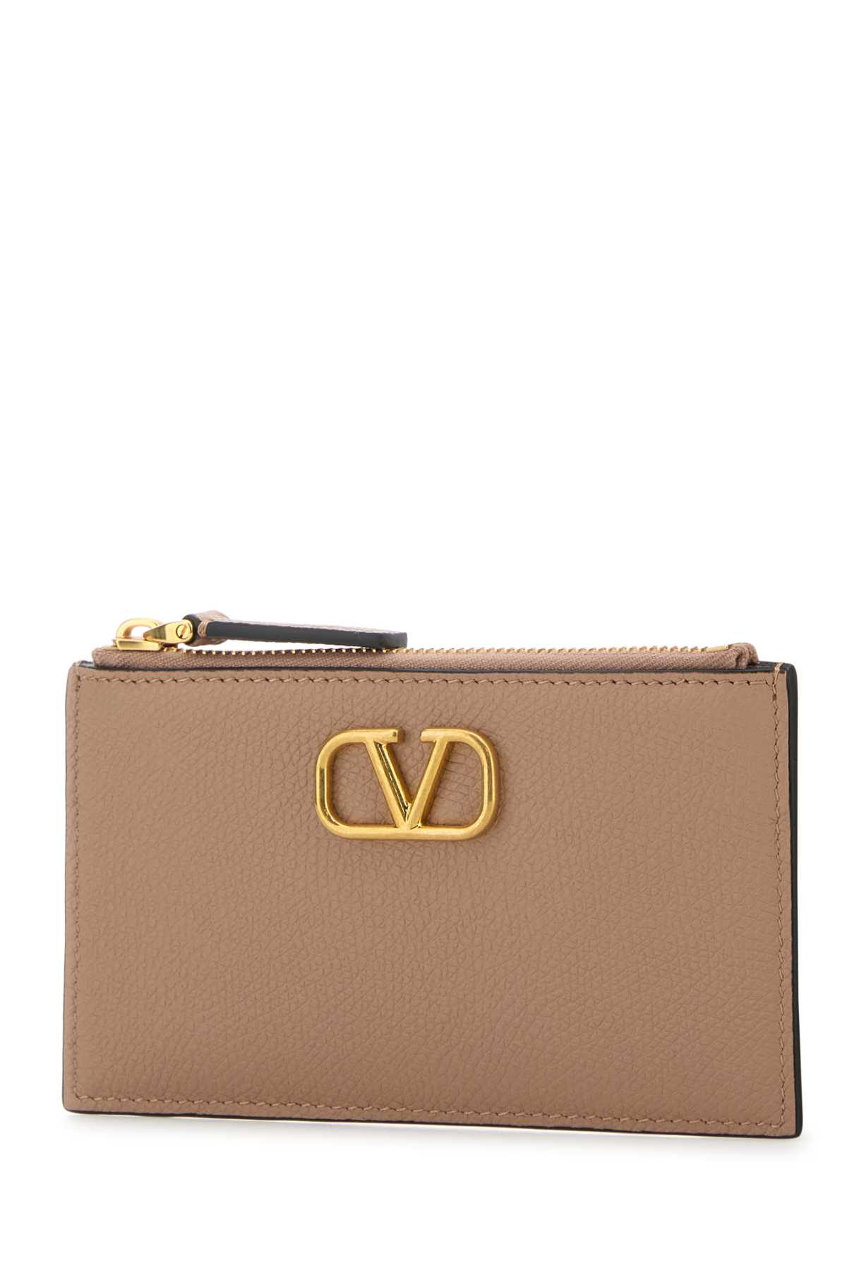 Shop Valentino Powder Pink Leather Card Holder In Rosecannelle