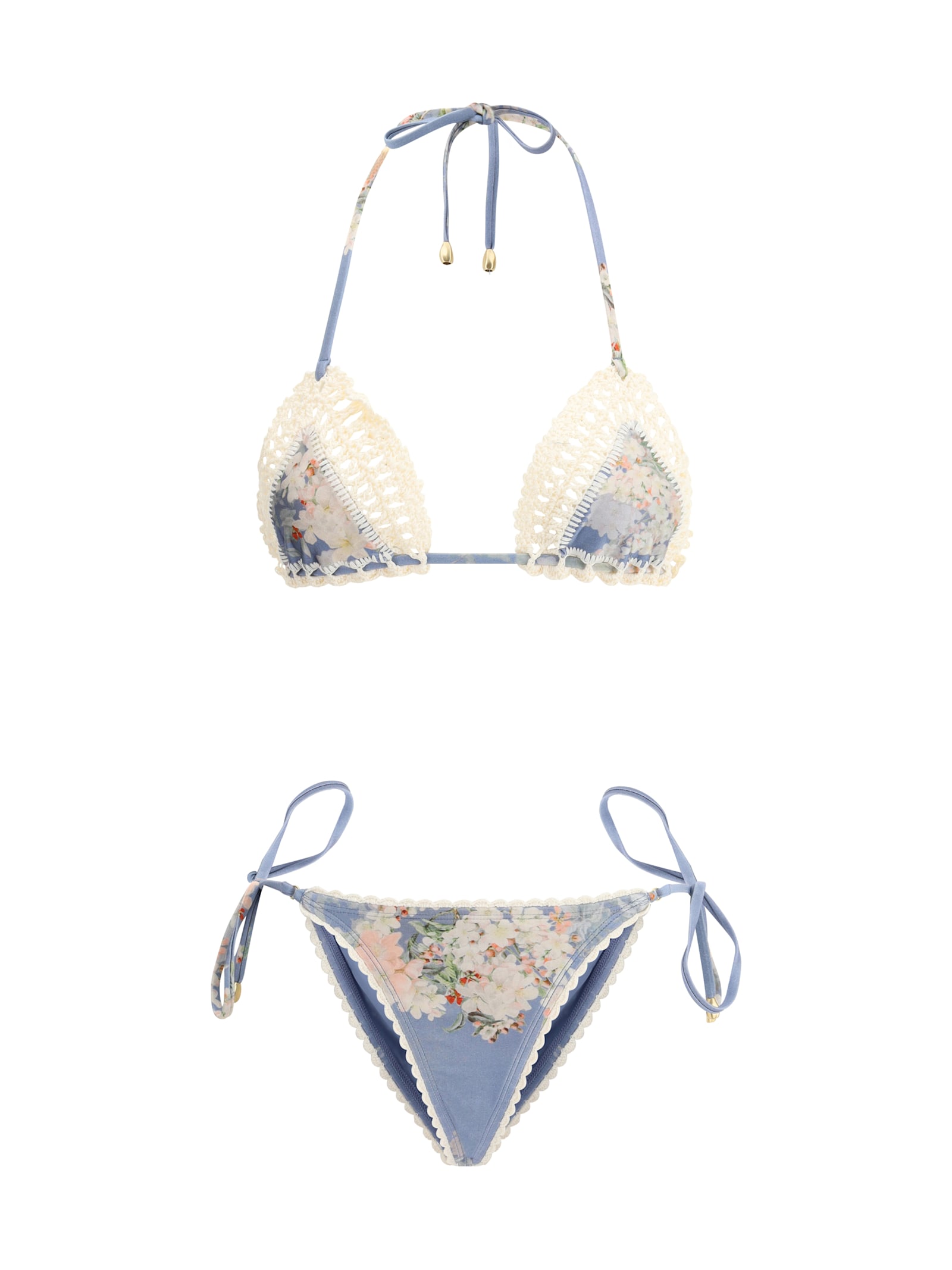 Zimmermann Cascadian Crochet Swimsuit In Blue