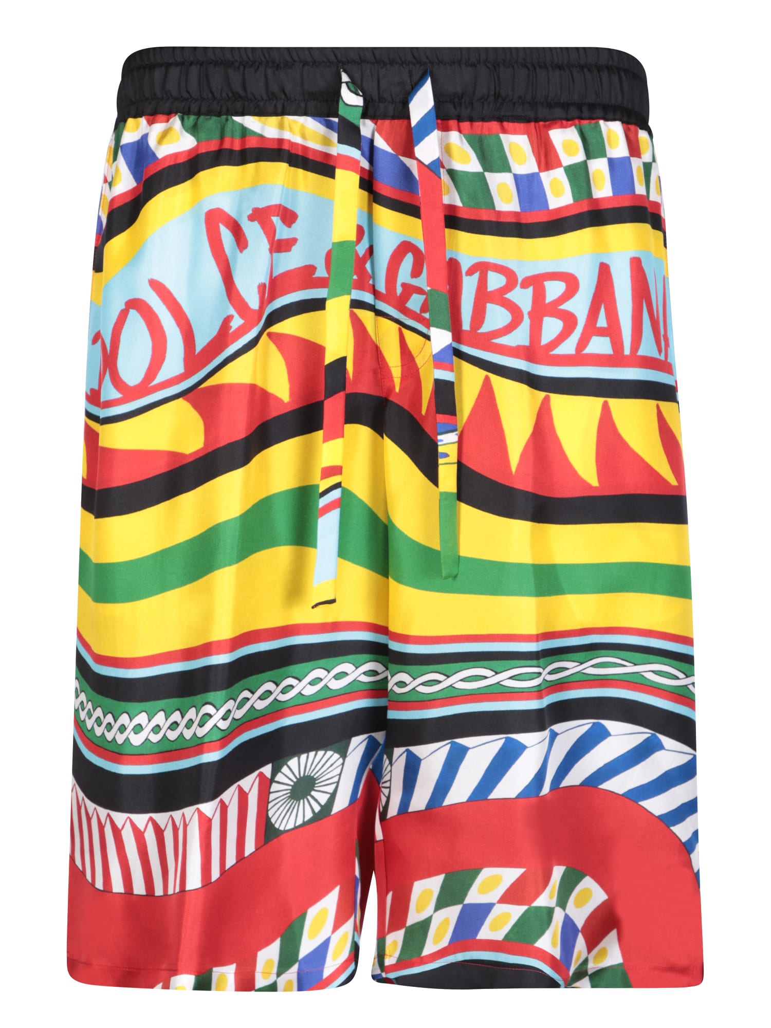 Shop Dolce & Gabbana Multicolor Silk Shorts