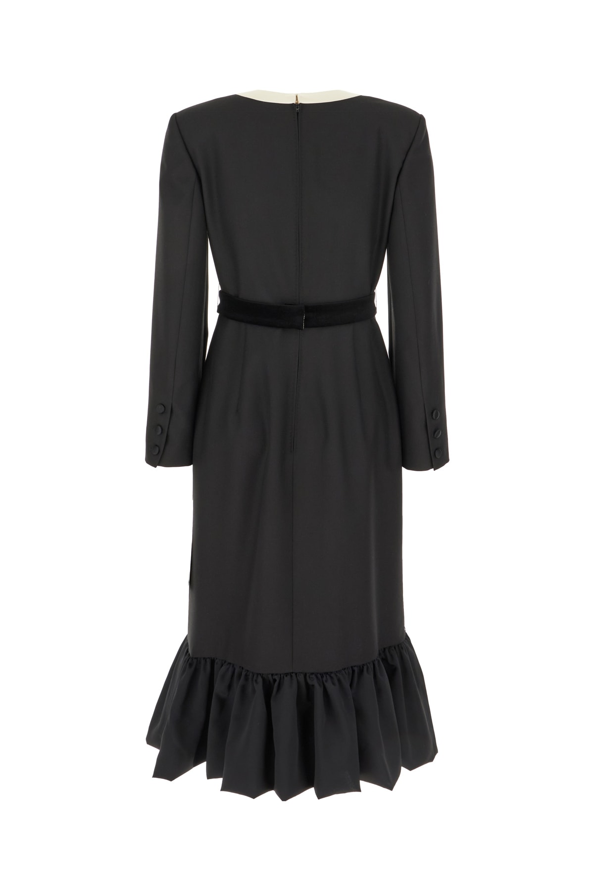 Shop Valentino Black Wool Dress