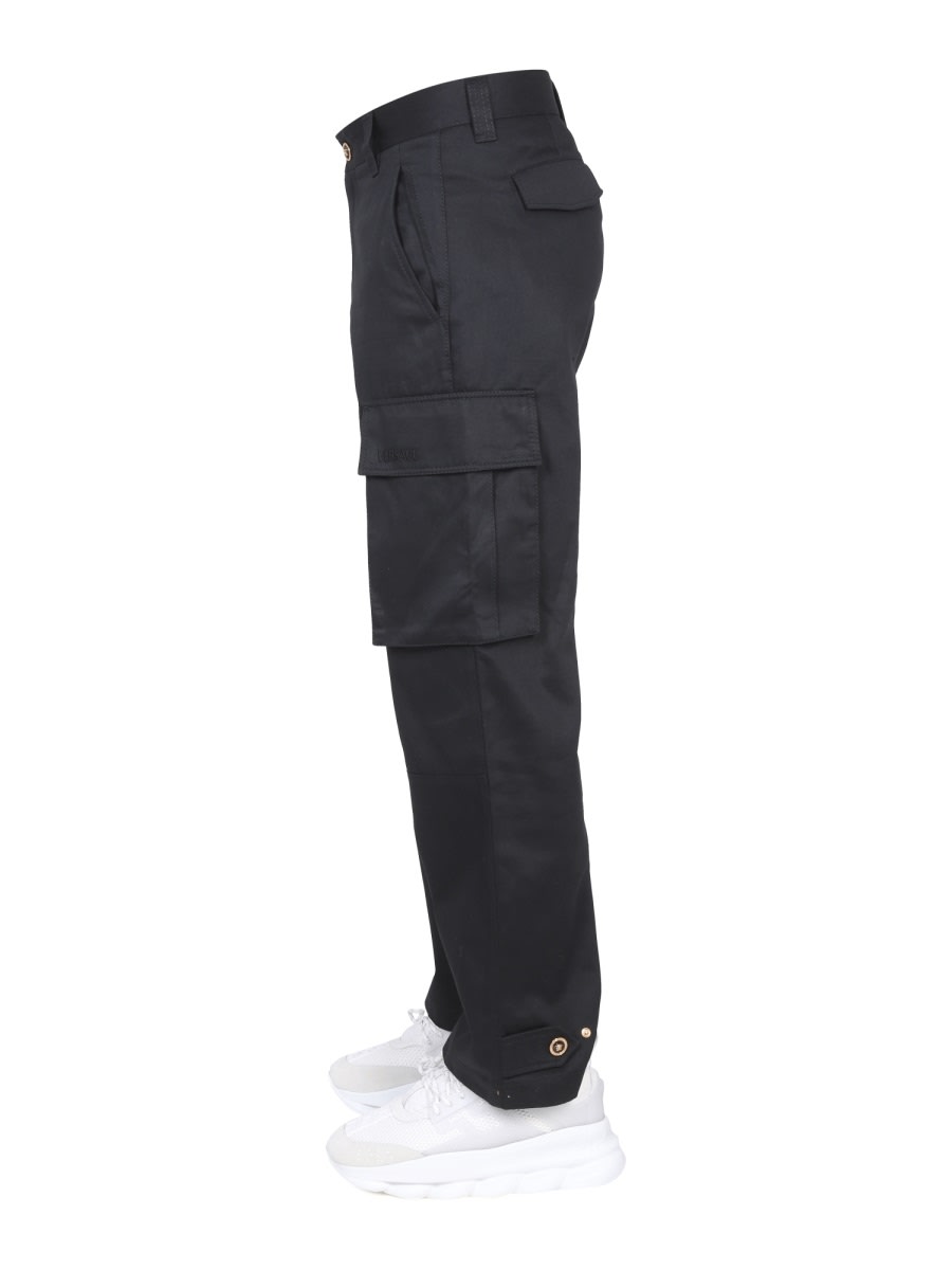 Shop Versace Medusa Cargo Pants In Black