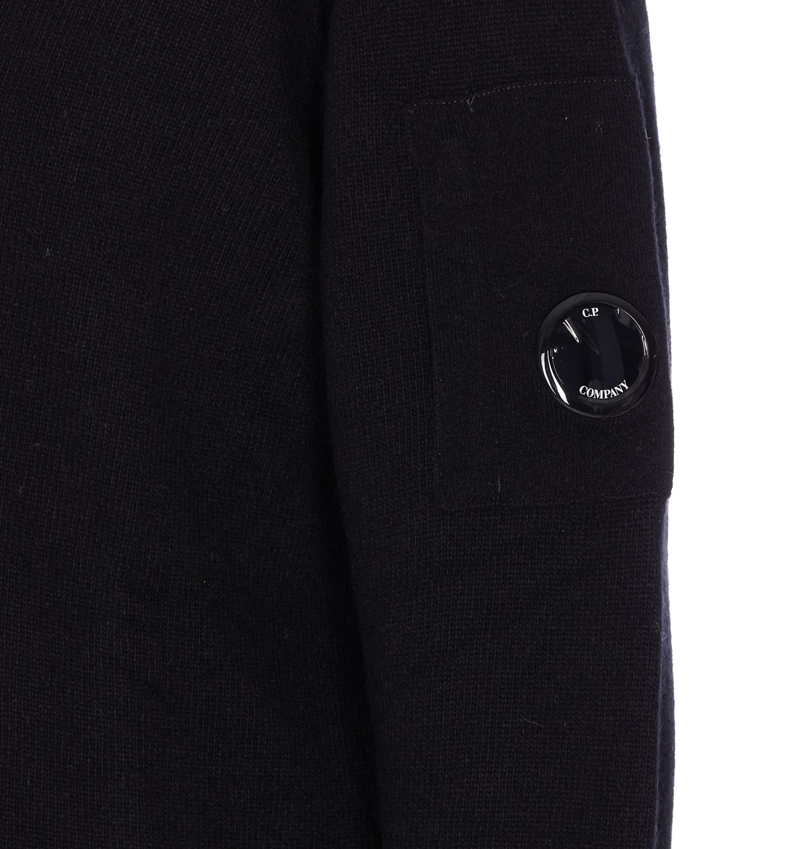 C.p. Company Logo Sweater In Black