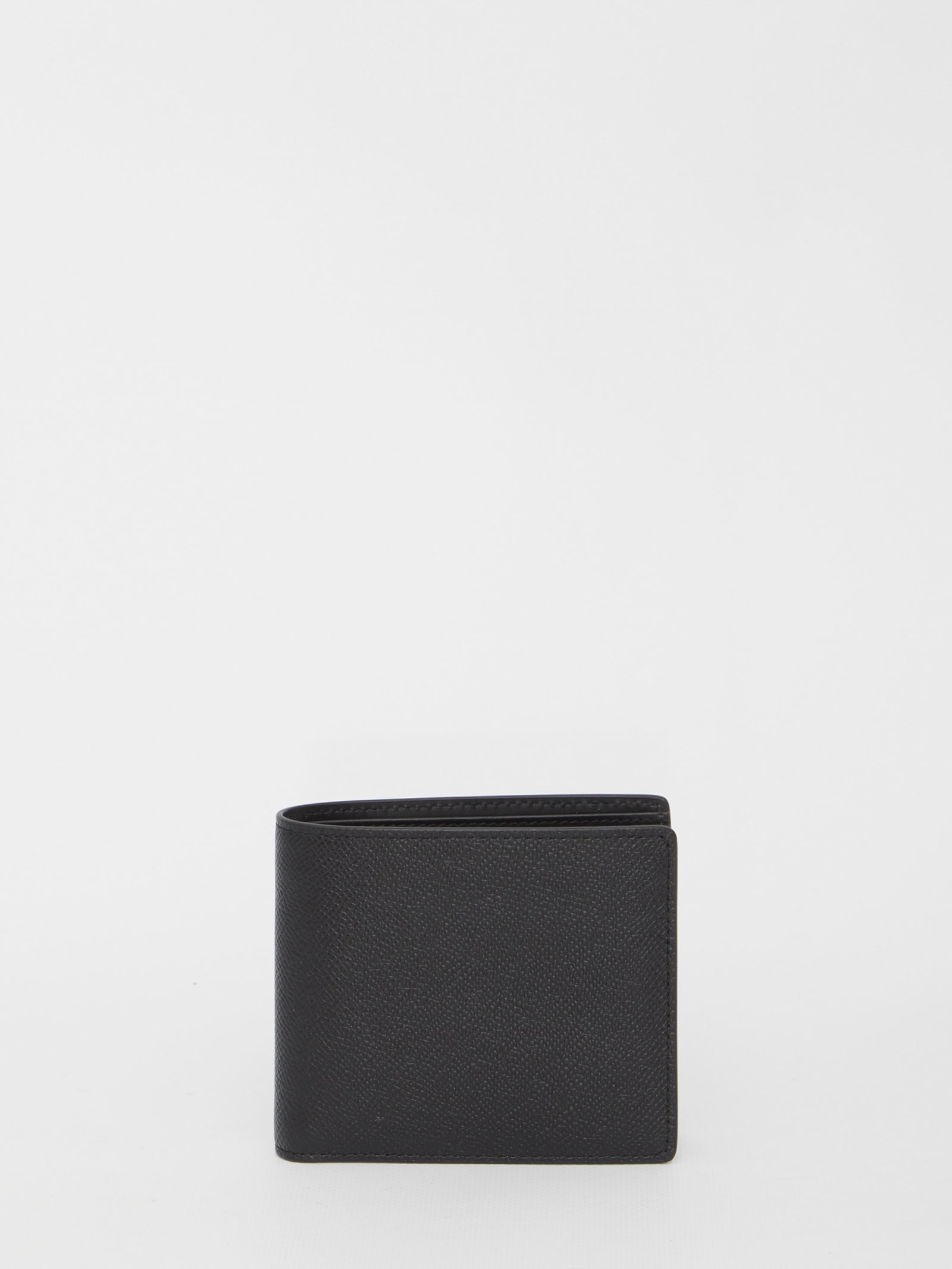 Shop Maison Margiela Bi-fold Leather Wallet In Black