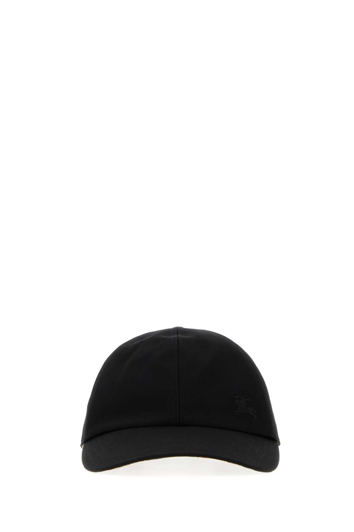 Burberry Polyester Blend Baseball Cap With Curved Brim And Embroidered Eyelets In Black