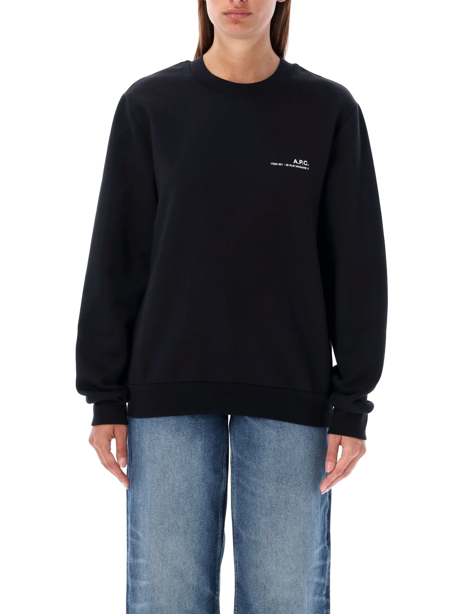 Shop Apc Standard Item Sweatshirt In Noir/blanc