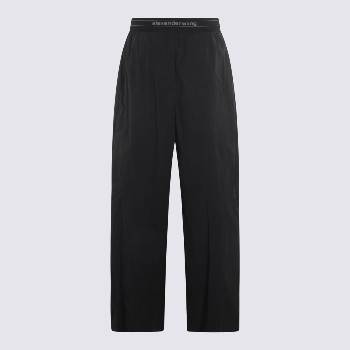 Alexander Wang Black Cotton Logo Pants In Black