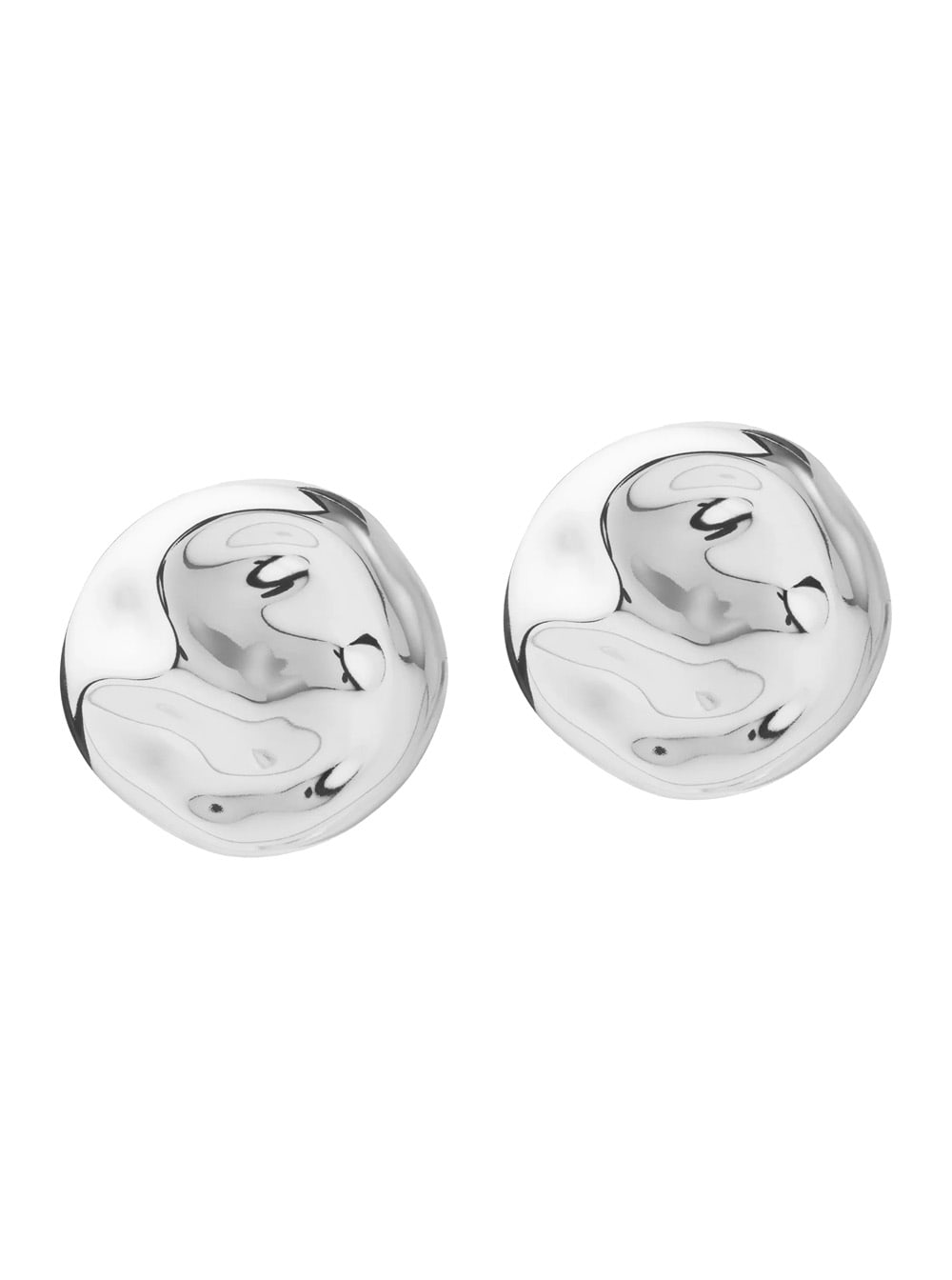 mindy Metallic Earings With Circular Shape In Silver Plated Btonze Woman