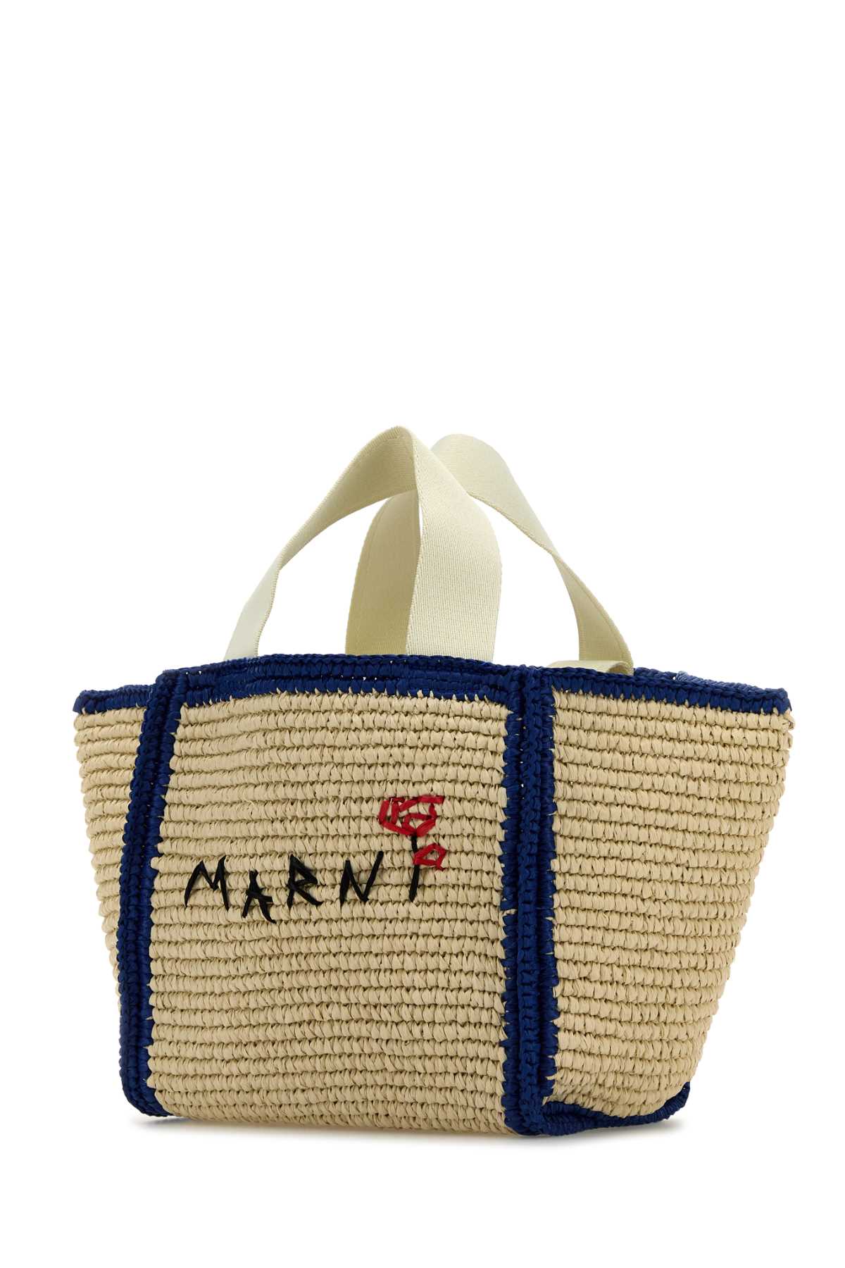 Shop Marni Ivory Raffia Shopping Bag In Ecru Blunatural