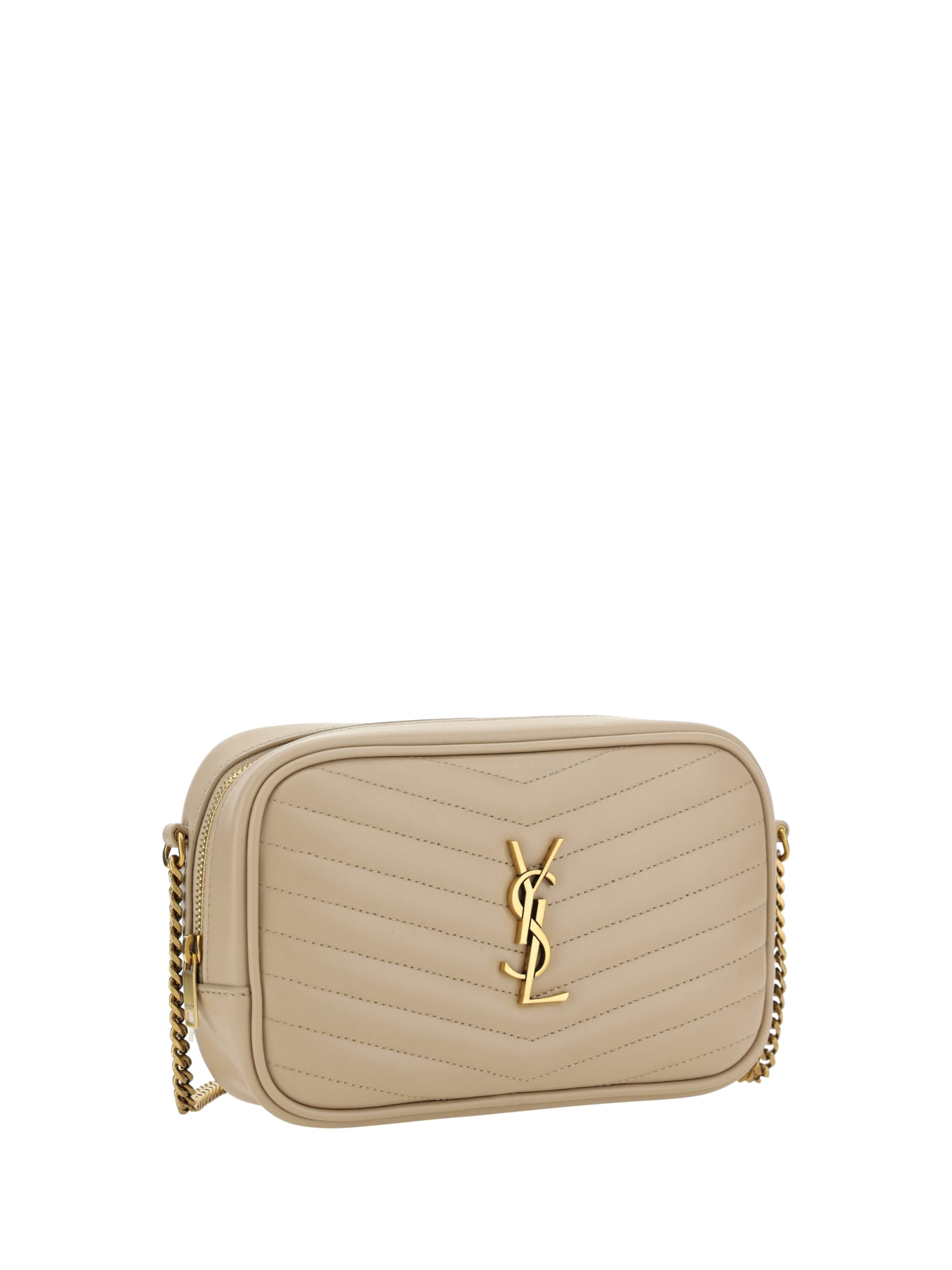 Saint Laurent Quilted Leather Mini Bag In Brown