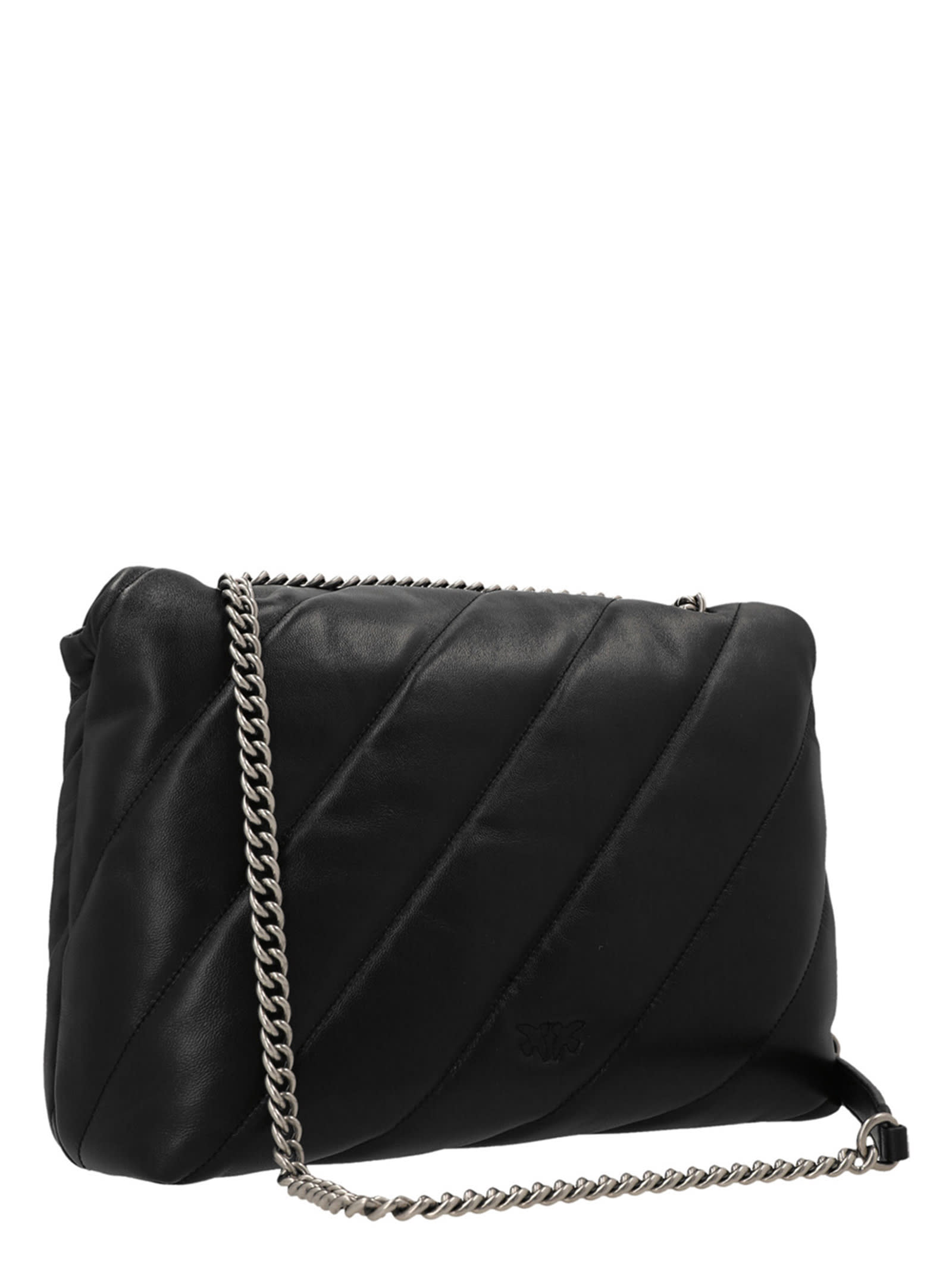 Shop Pinko Love Big Puff Crossbody Bag In Black