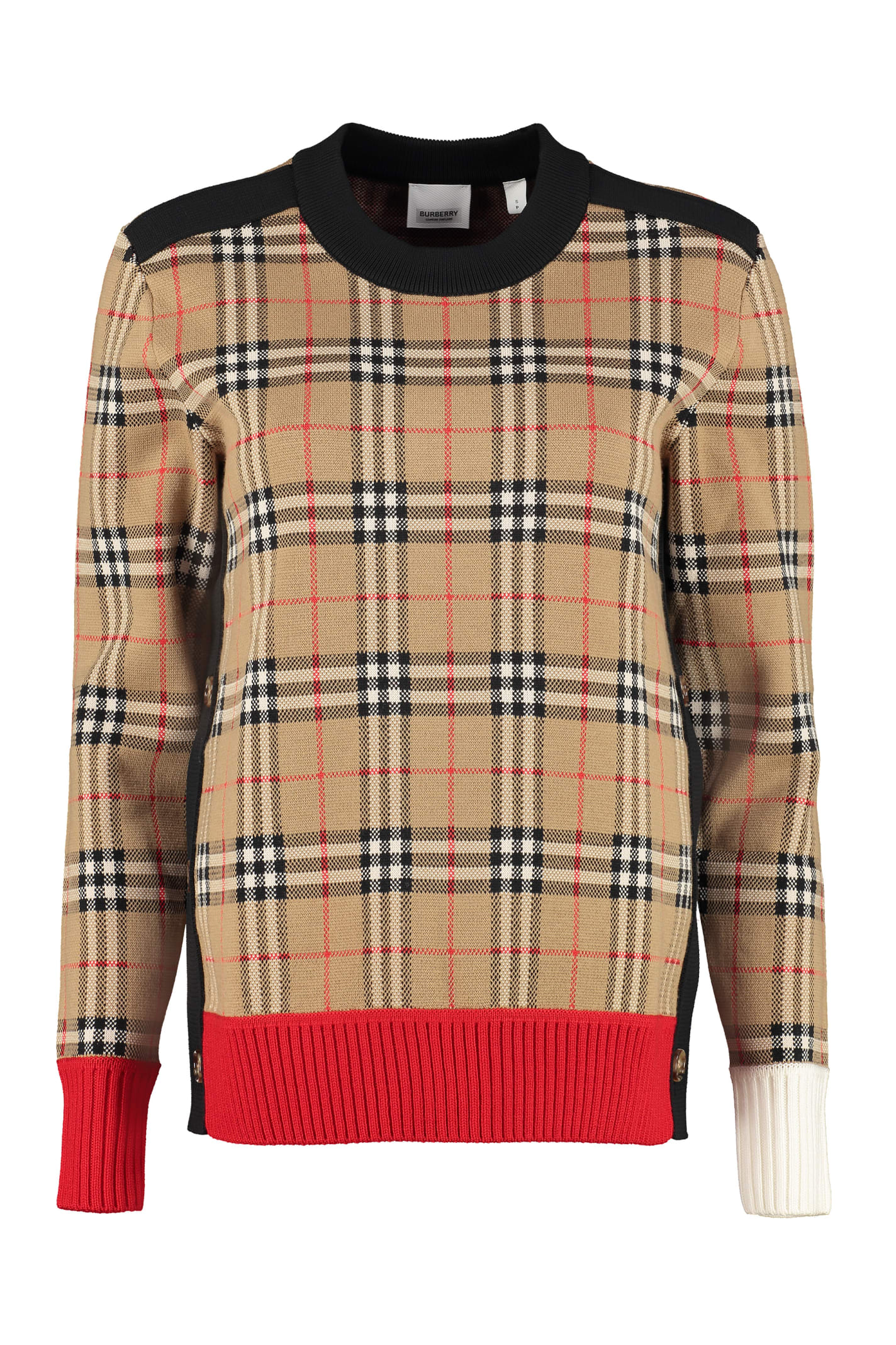 burberry vintage check motif sweater,11210799