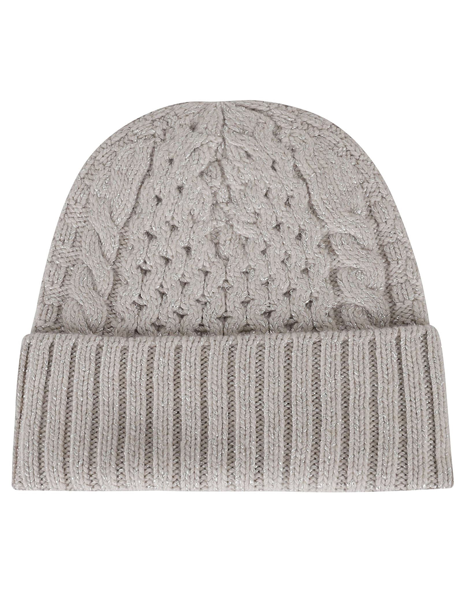 FABIANA FILIPPI CABLE KNIT RIBBED BEANIE 