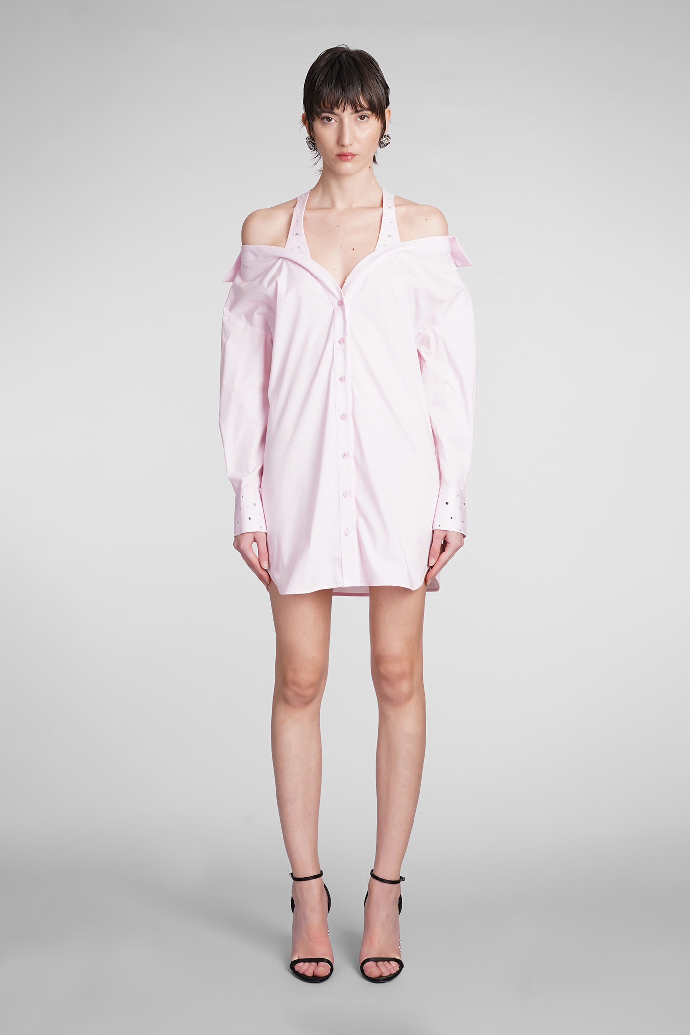 Shop Giuseppe Di Morabito Dress In Rose-pink Cotton