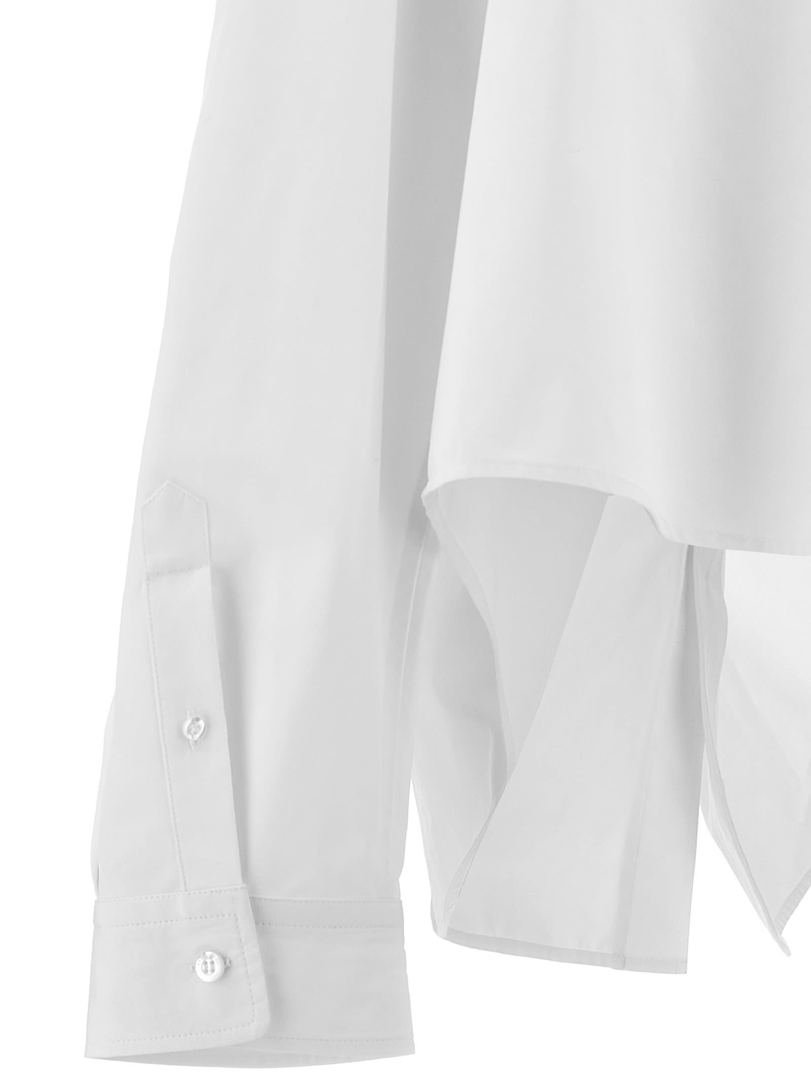 Shop Balenciaga Asymmetric Shirt With Logo Embroidery In White