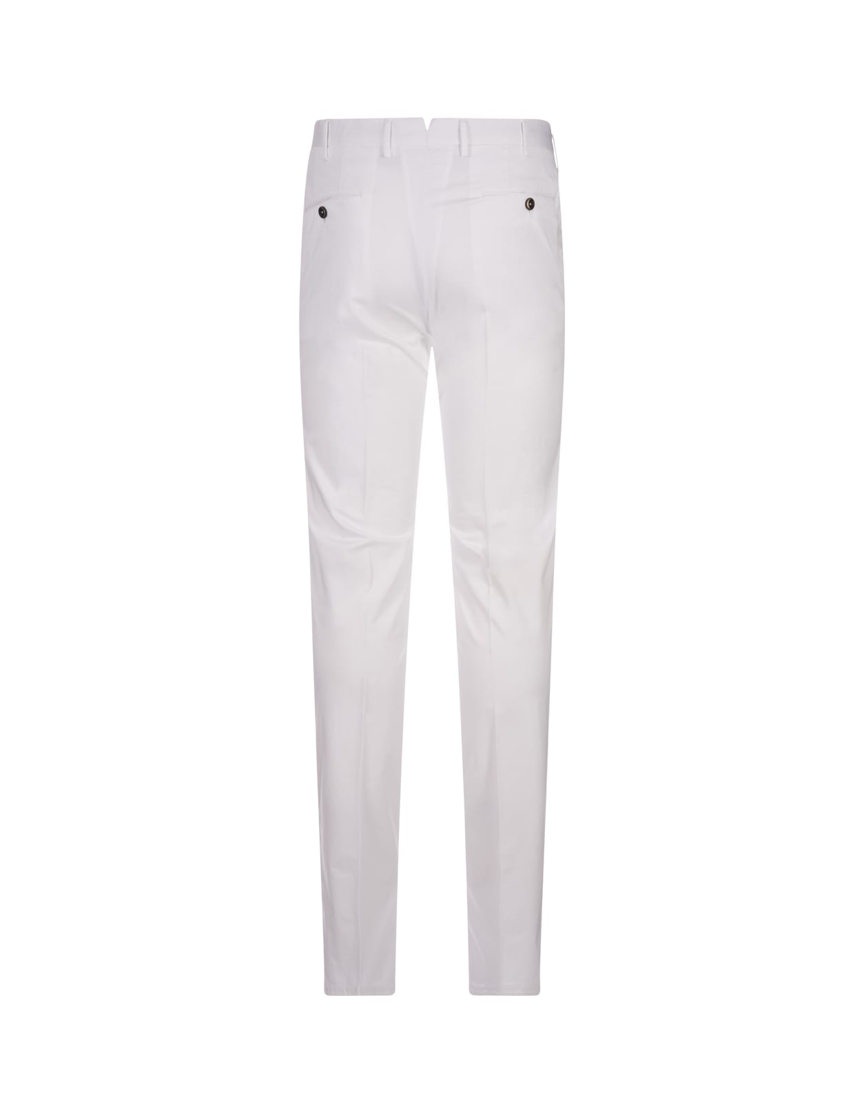 Shop Pt01 White Stretch Cotton Classic Trousers