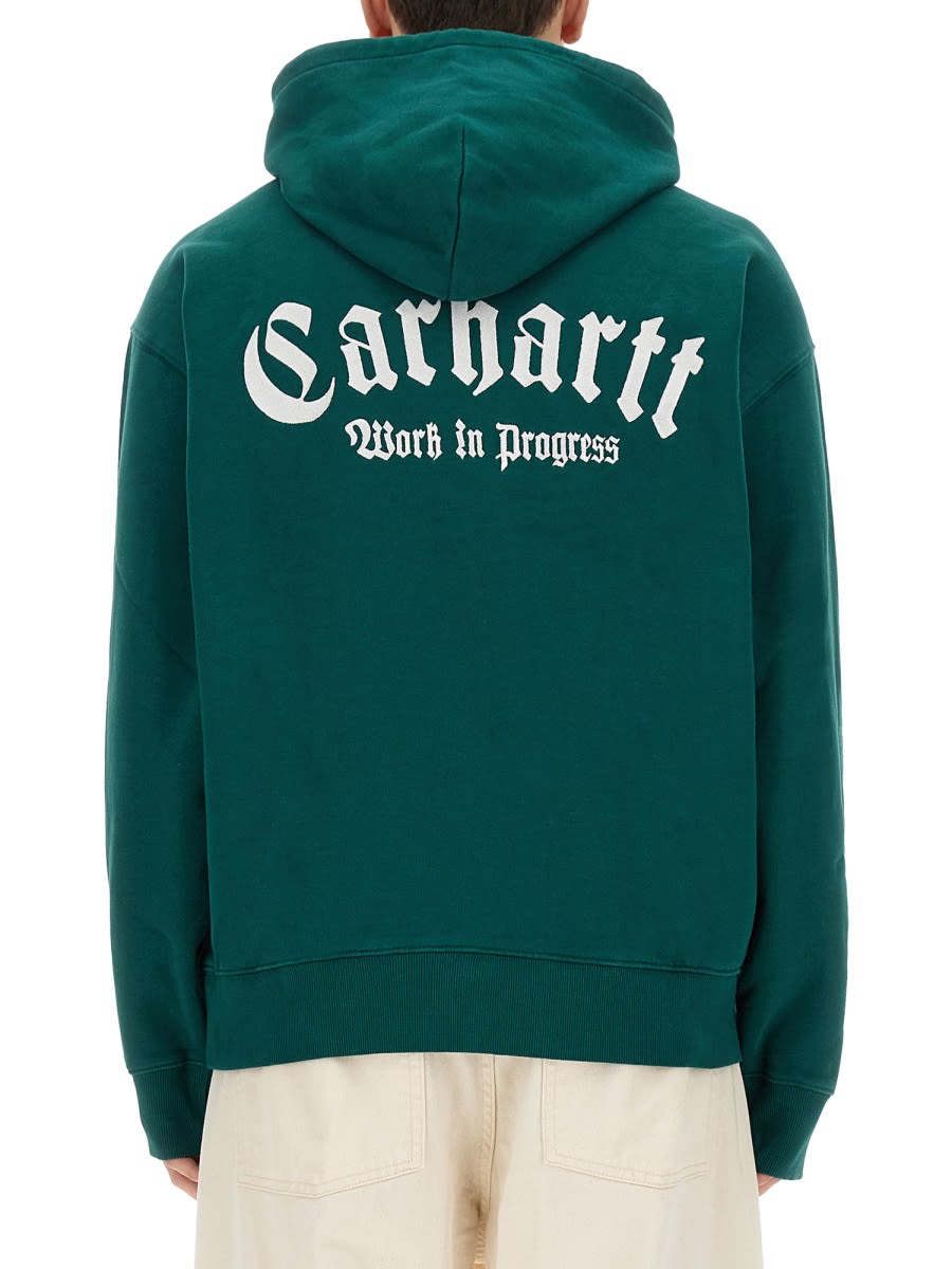Shop Carhartt Onix Script Sweatshirt In Bianco