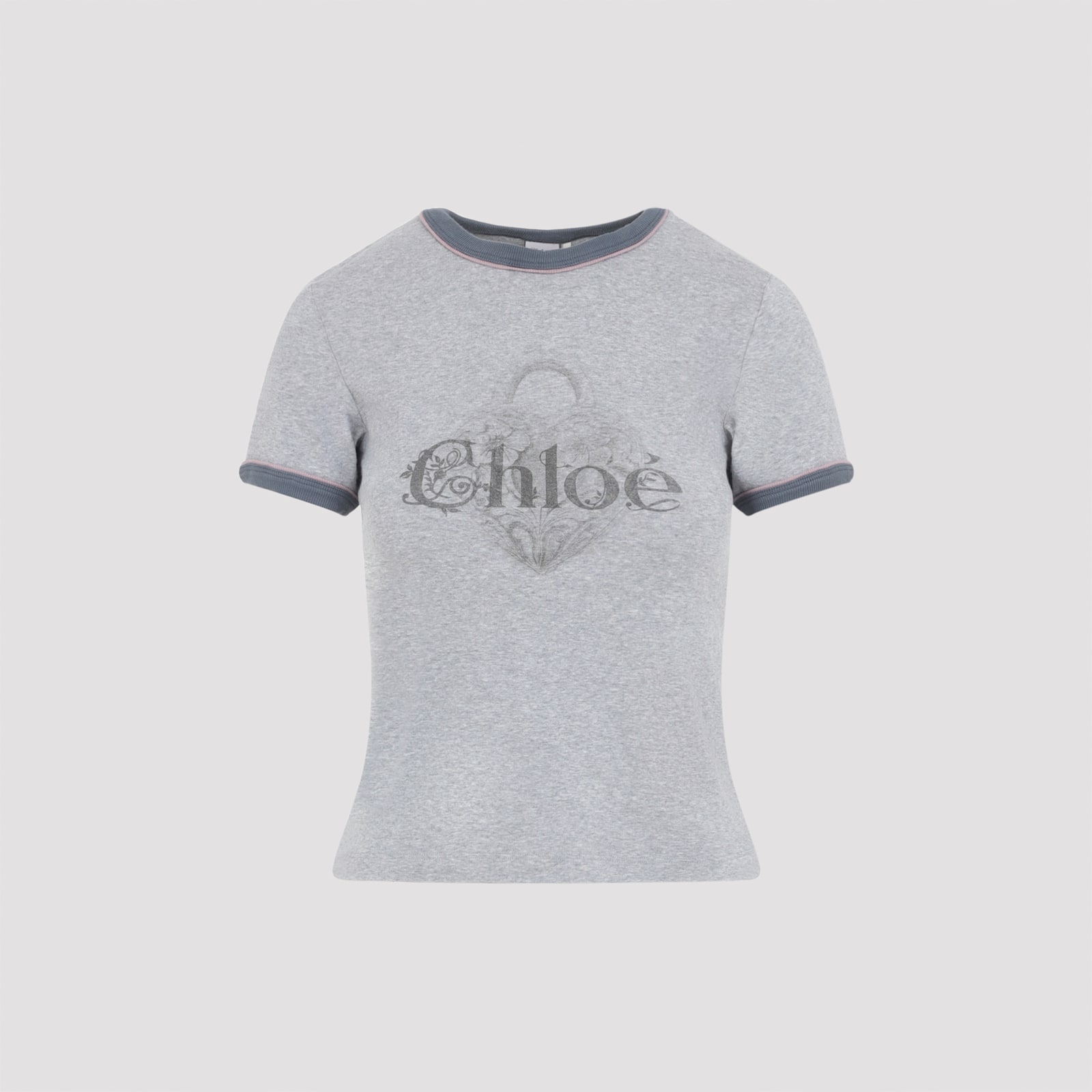 Chloé Baby Fit Logo T-shirt In Cotton Jersey In Gray
