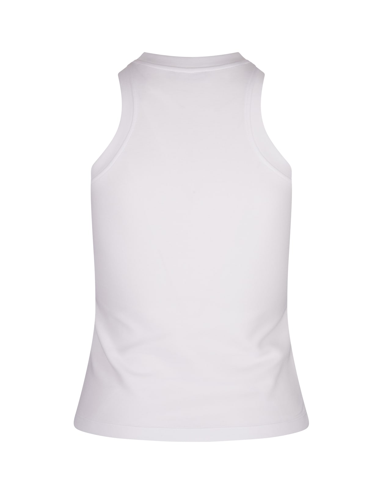 Shop Balmain White Tank Top With Pb Retro Embroidery