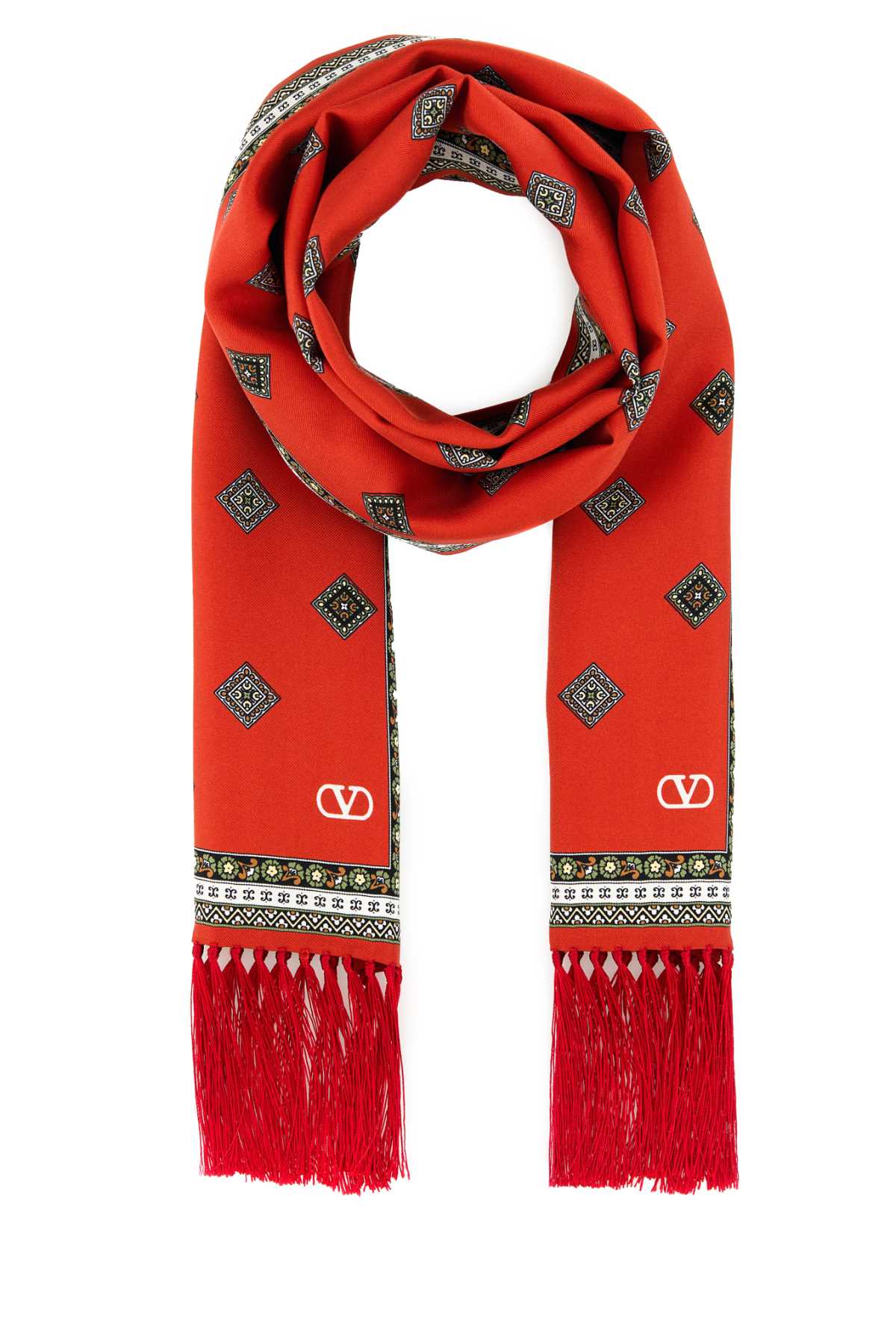 Valentino Garavani Printed Silk Bandeaux Chamber Foulard