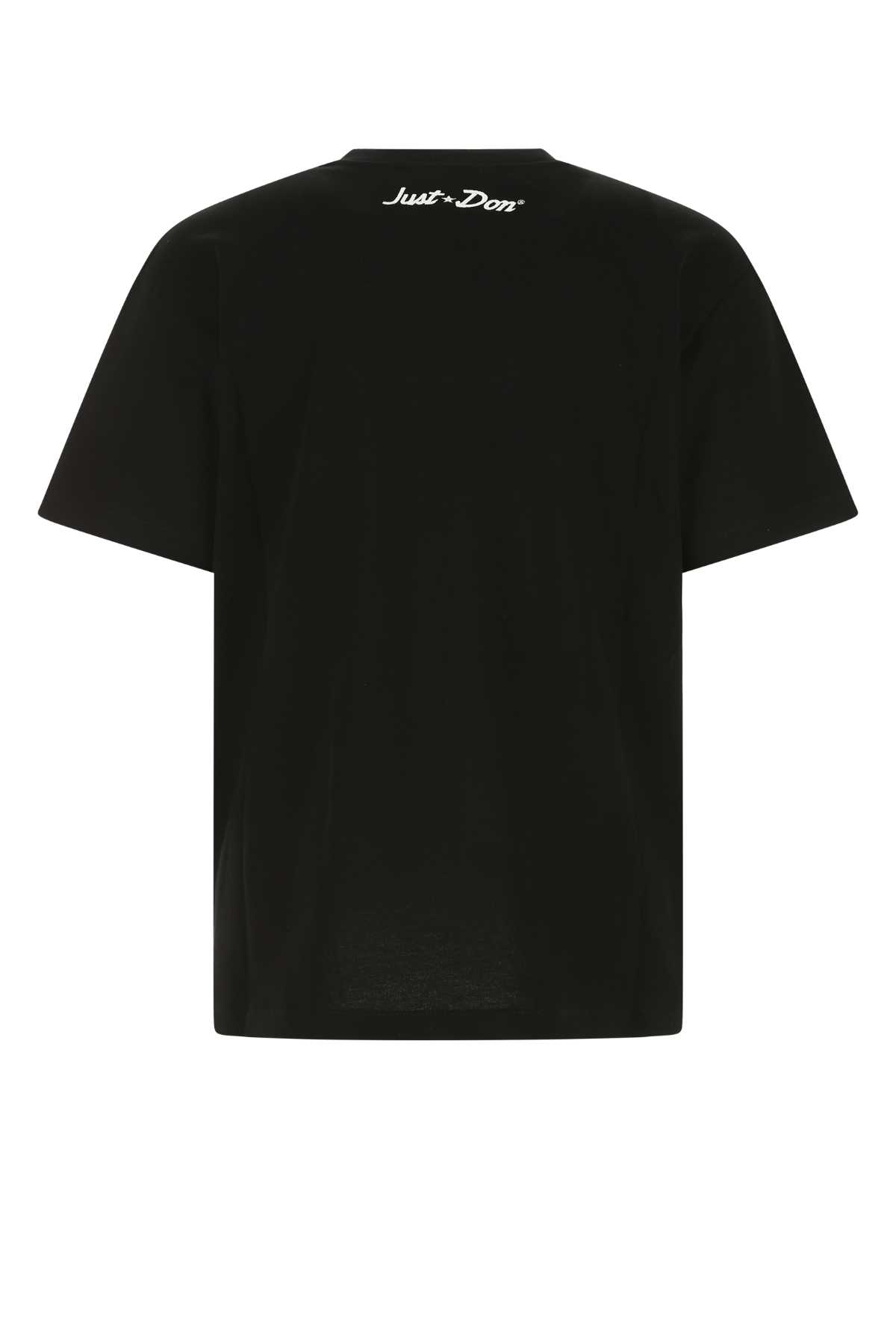 Just Don Black Cotton Oversize T-shirt In 99