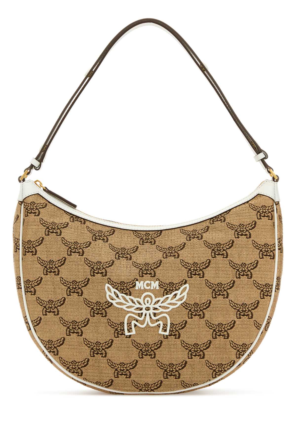 Embroidered Raffia Himmel Ascending Moon Shoulder Bag