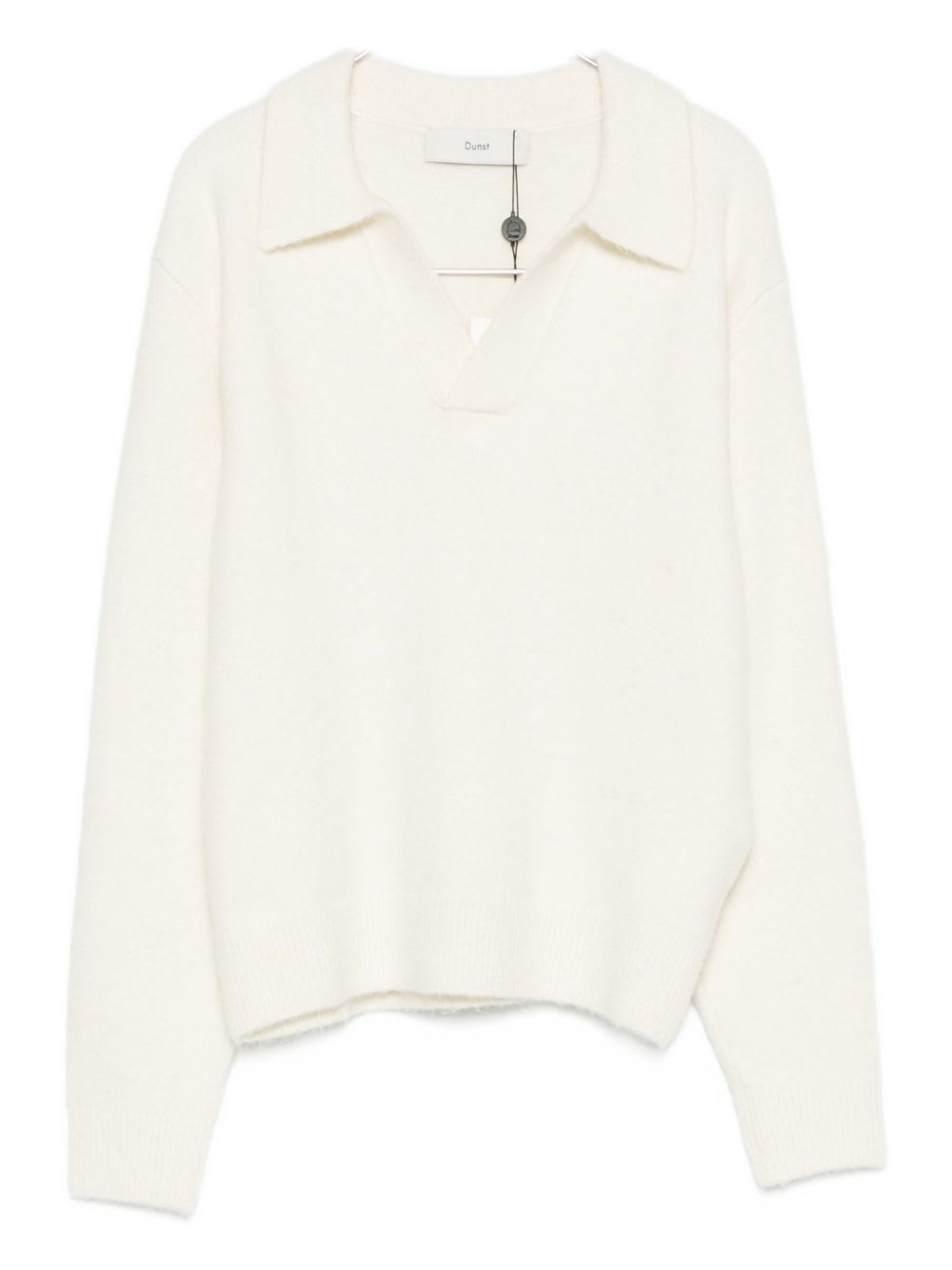 Dunst Wool Blend Polo Sweater In White