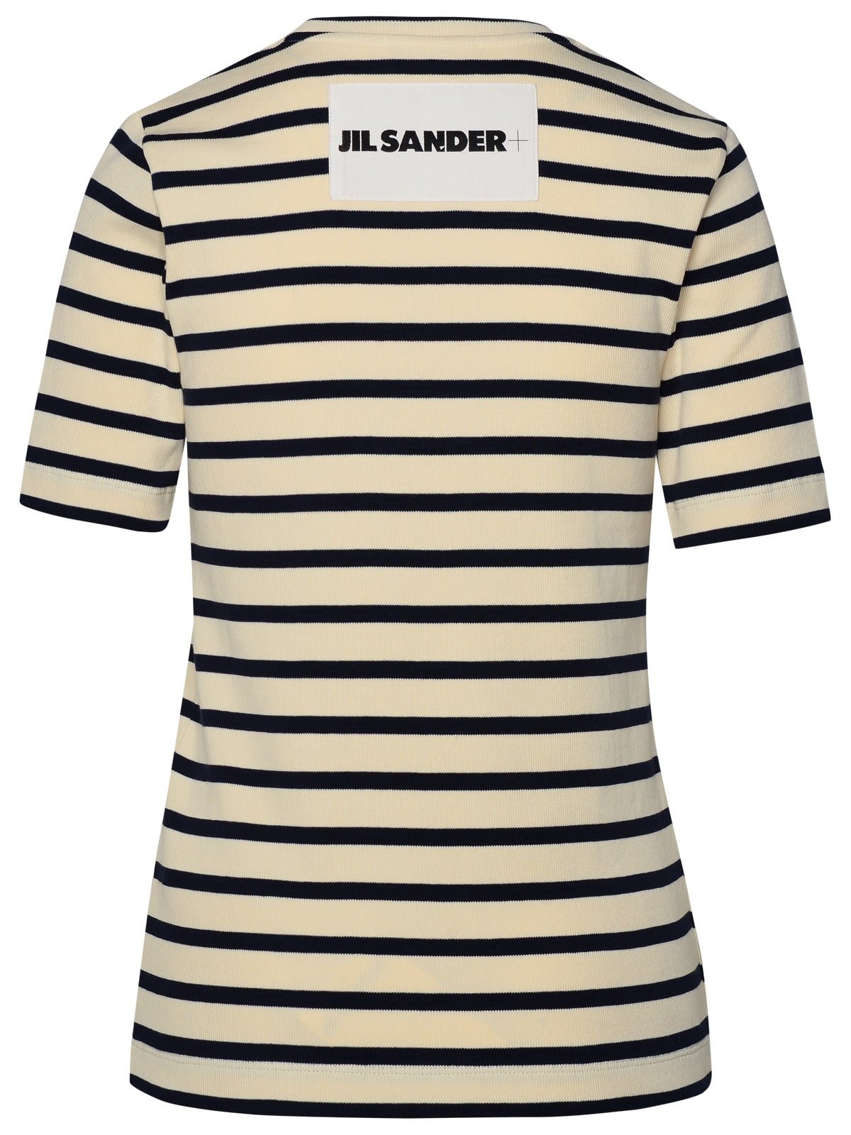 Shop Jil Sander Two-tone Cotton T-shirt In Bianco/nero