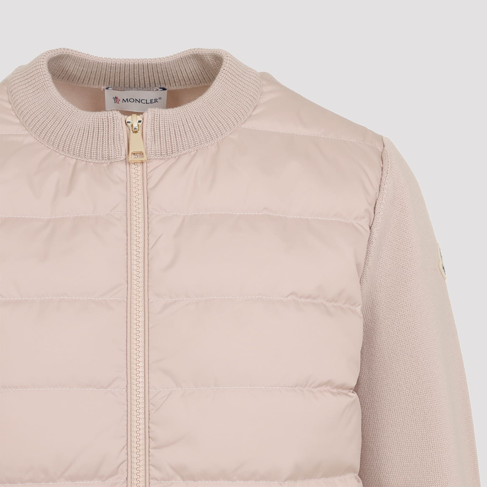 Moncler Quilted Cardigan Featuring Patch Pockets In Pink